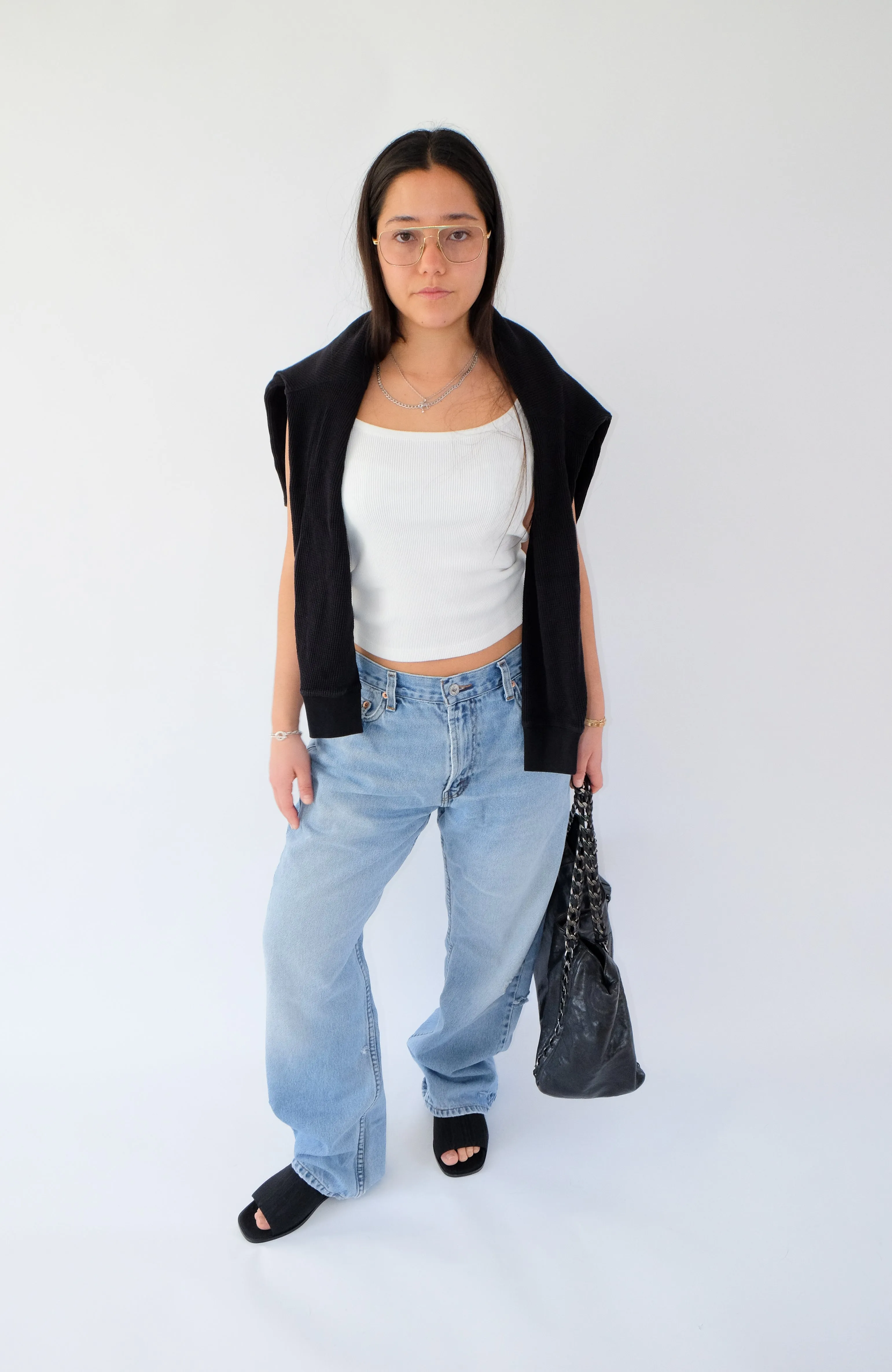 benni black moire sandal