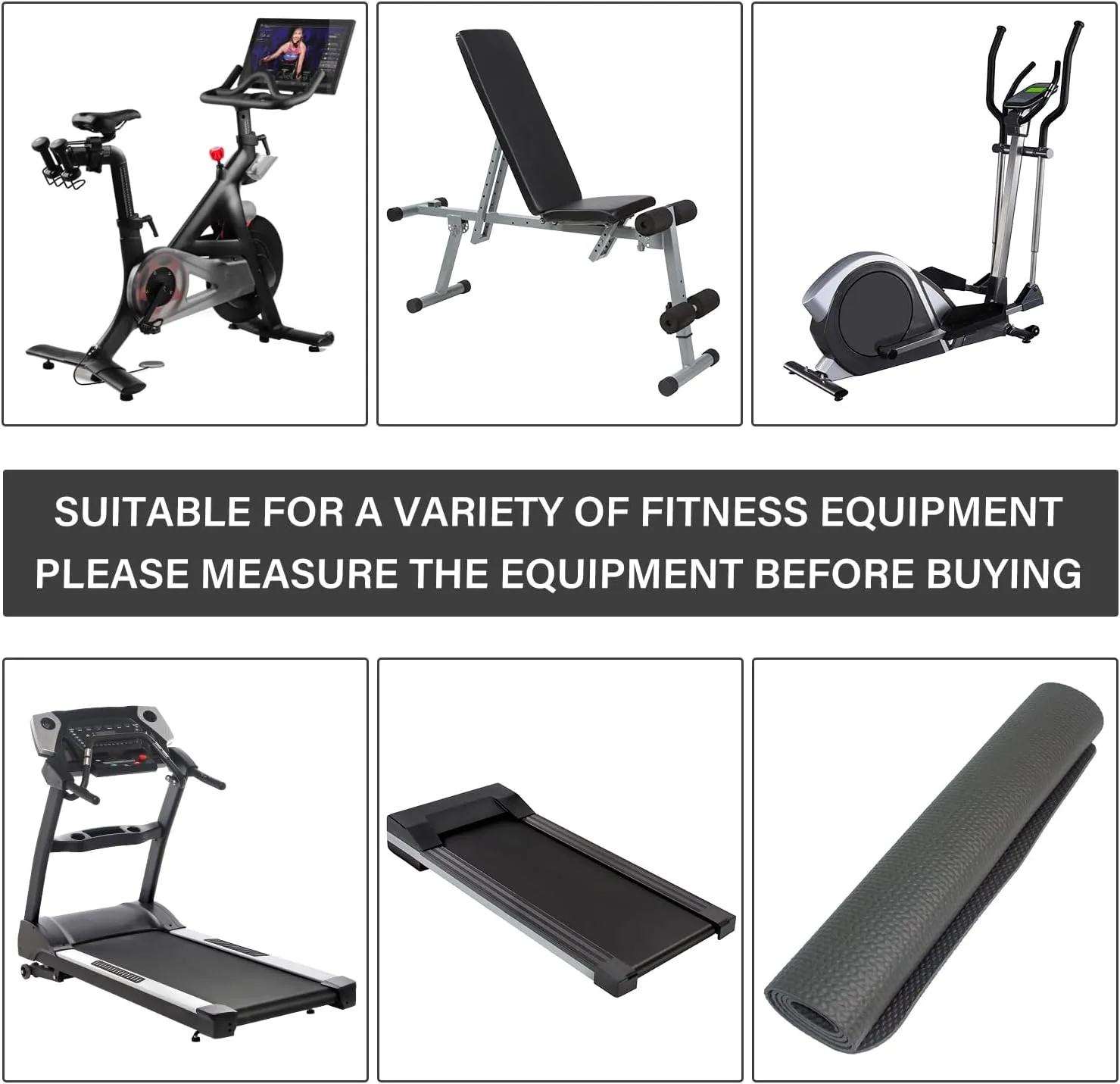 Bike Mat,Treadmill Mat,For Walking Pad,Elliptical,Exercise Bikes, Stationary Cycles,Spin Bike,Under Exercise Bike Trainer Pad for Indoor Stationary Gym Fitness Equipment Hardwood Floor Protector