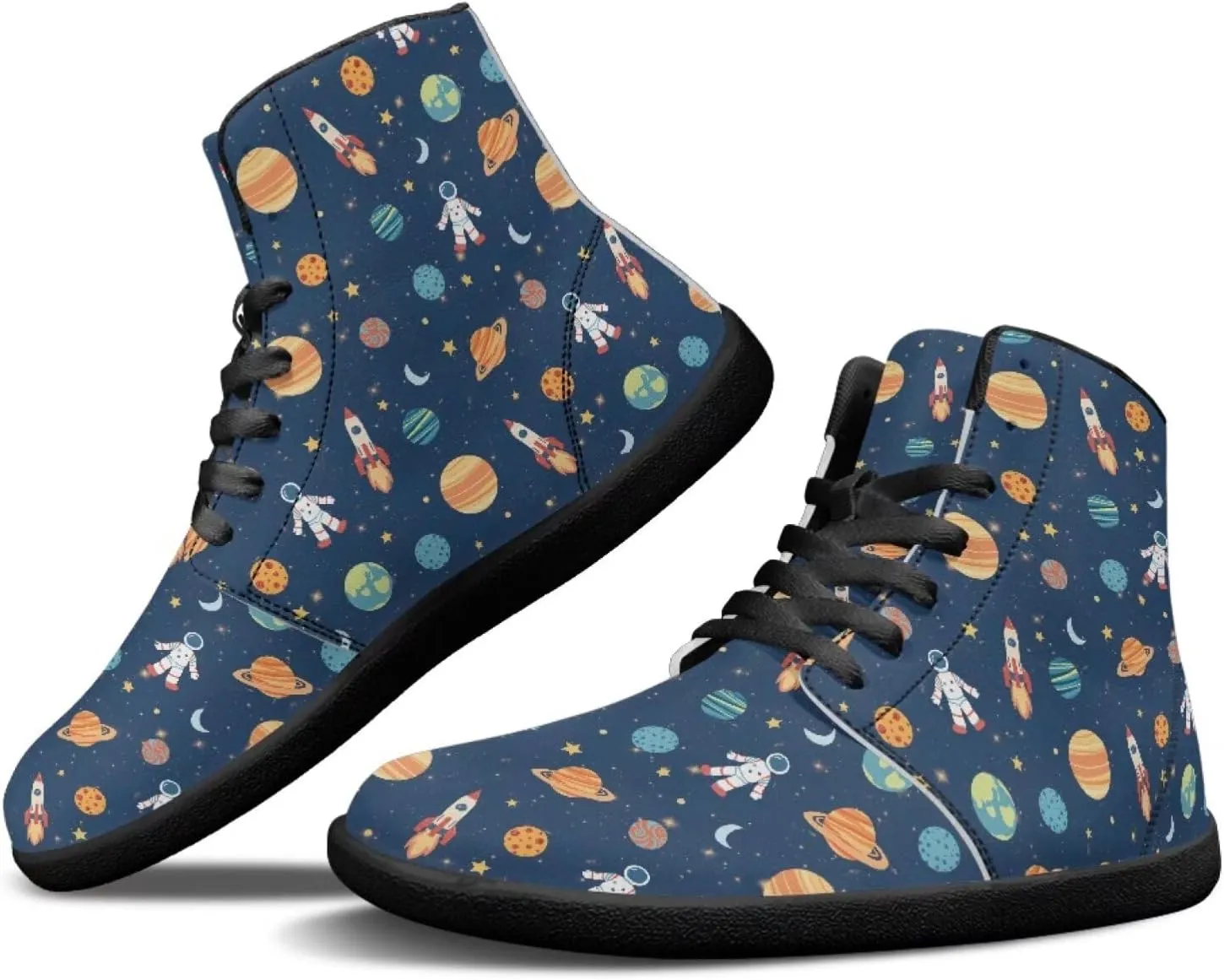 Binienty Unisex Men Women Barefoot Shoes Lace up High Top Minimalist Flat Sneakers Cross-Trainer Footwear