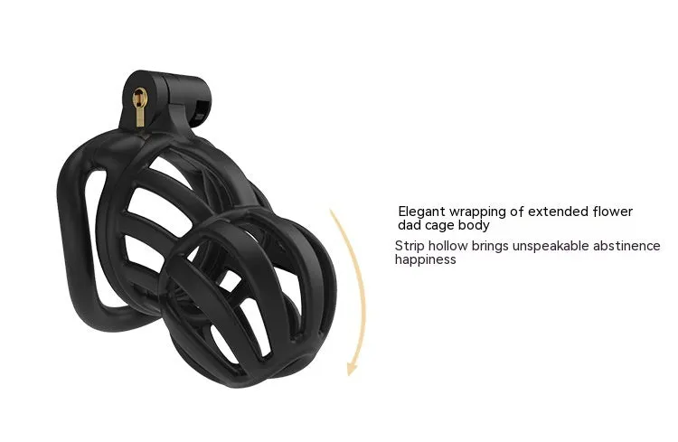 Black Chastity Lock, Breathable Men's Cobra Curve Ring