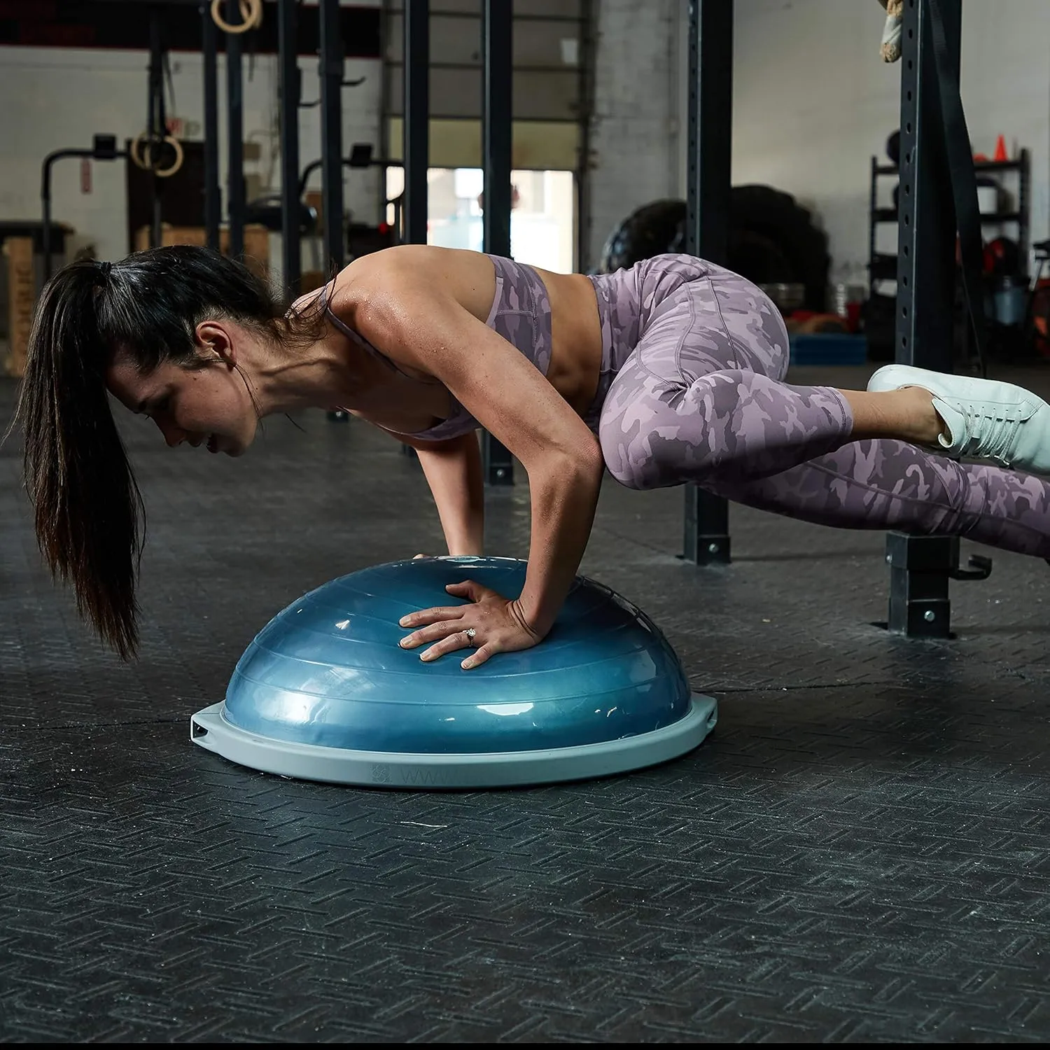Bosu Pro Multi Functional Home Gym Full Body Balance Strength Trainer Ball Equipment with Guided Workouts and Pump