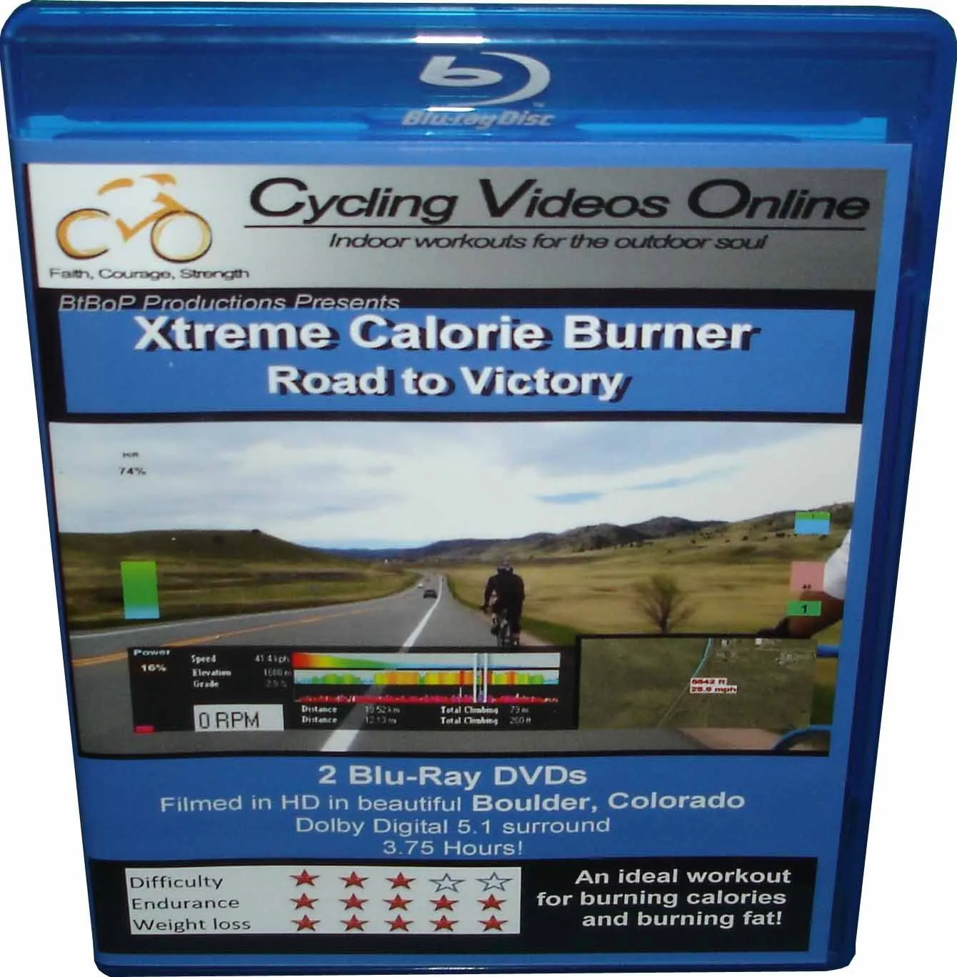 Boulder Colorado Indoor 60-Mile Cycling Challenge - Rocky Mountain Virtual Adventure - Targeted Fat Burning Spin Workout (HD) [Blu-ray]