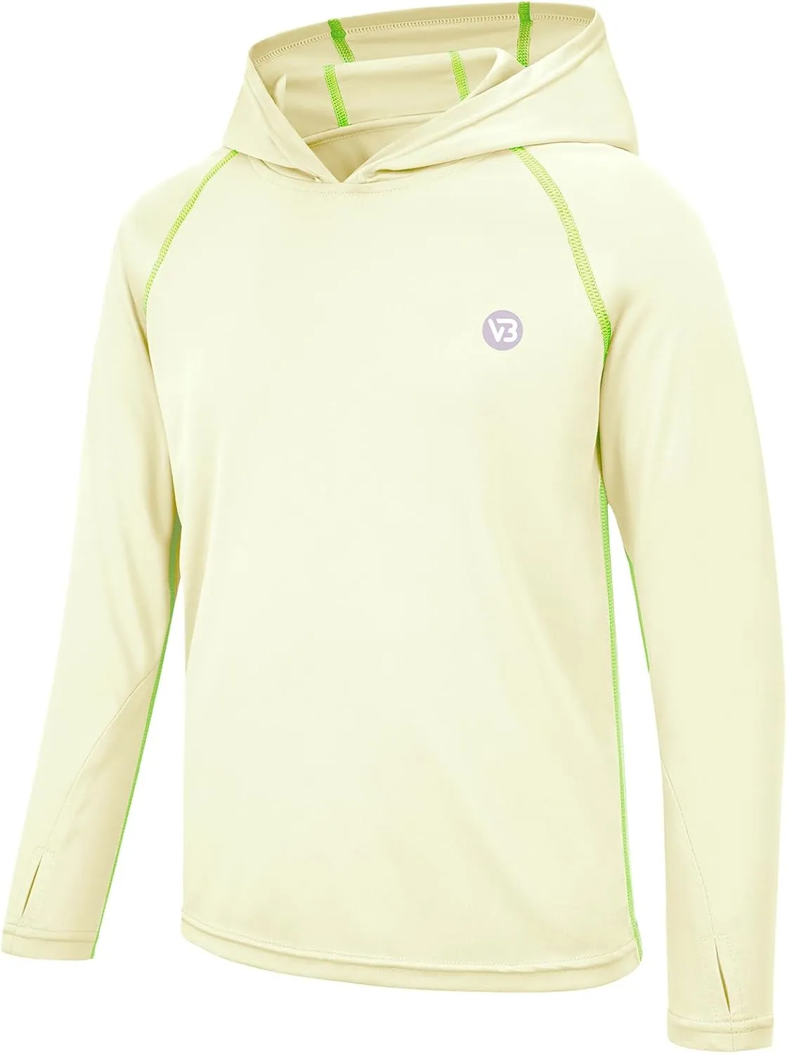 Boys Girls Hooded Sun Shirts UPF50  Long Sleeve Hoodies Quick Dry Rash Guard Swim Shirts Fishing Hiking Thumb Holes