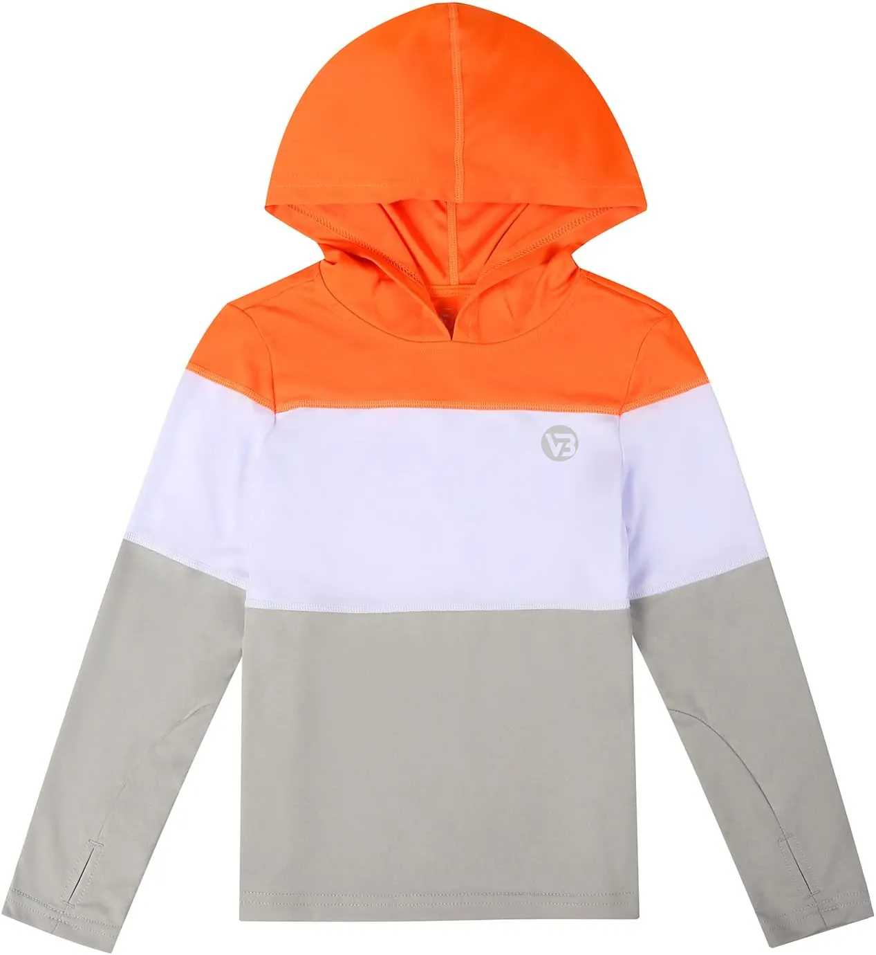 Boys Girls Hooded Sun Shirts UPF50  Long Sleeve Hoodies Quick Dry Rash Guard Swim Shirts Fishing Hiking Thumb Holes