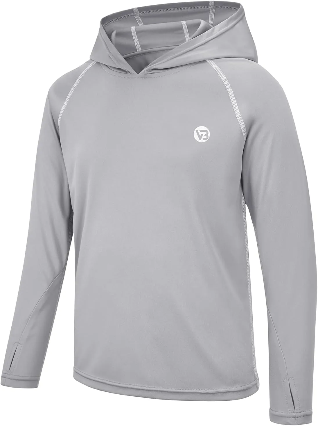 Boys Girls Hooded Sun Shirts UPF50  Long Sleeve Hoodies Quick Dry Rash Guard Swim Shirts Fishing Hiking Thumb Holes