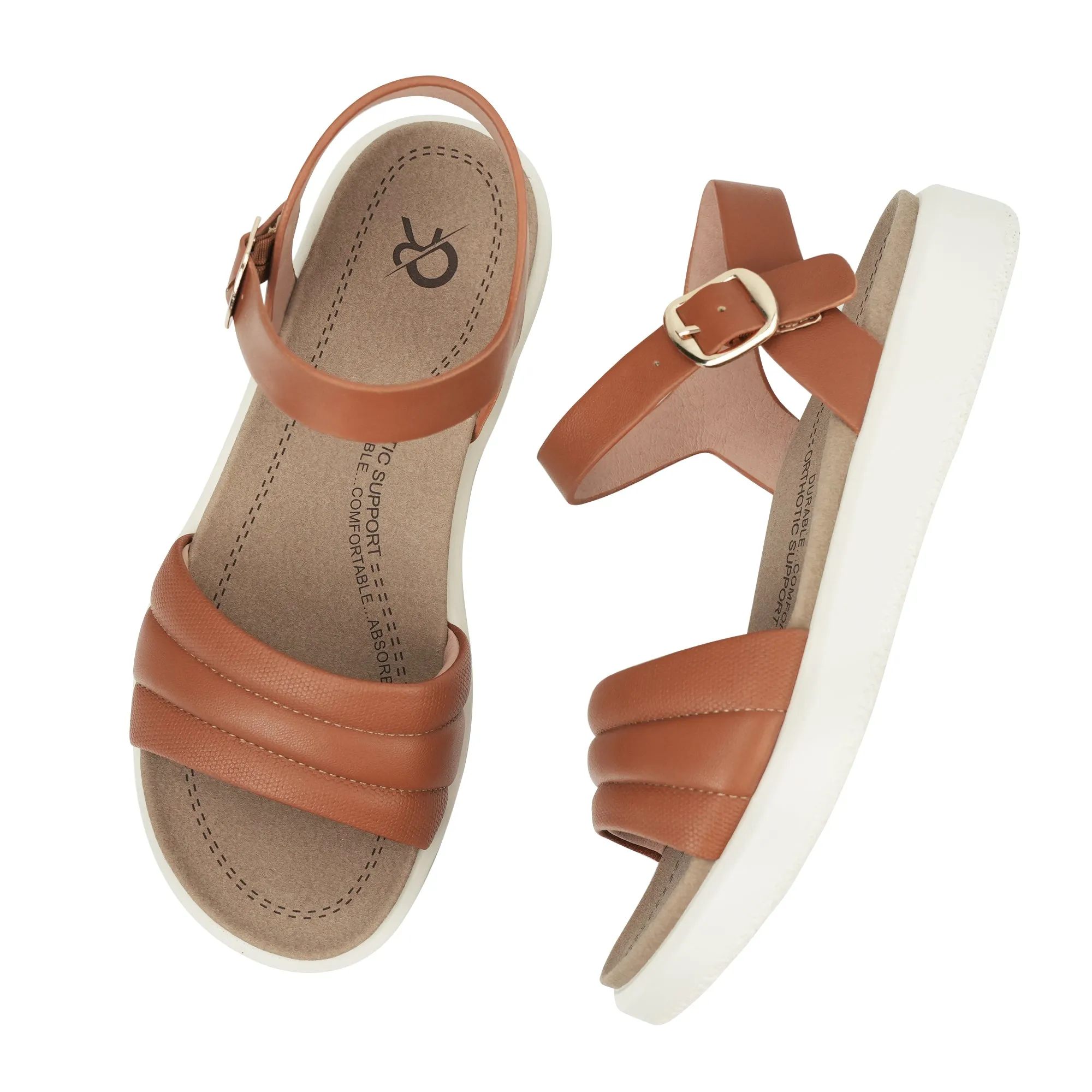 Brown Arch Support Sandals-Katie
