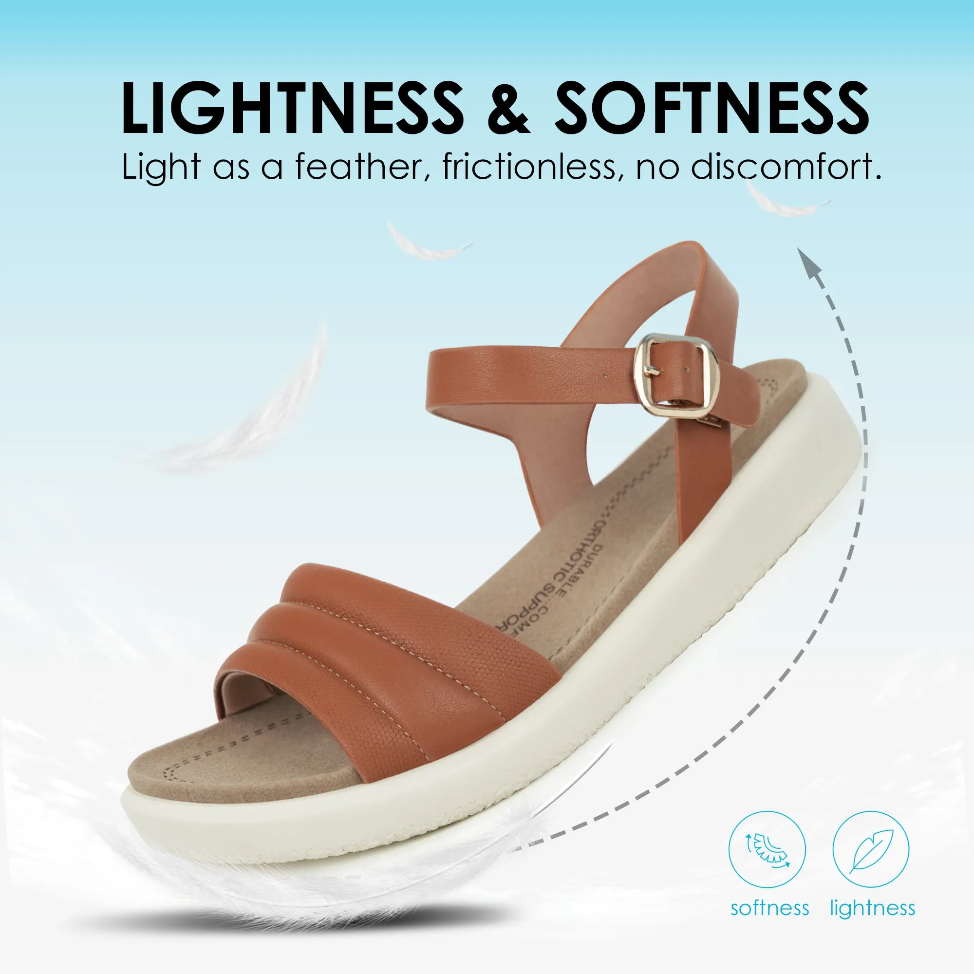 Brown Arch Support Sandals-Katie