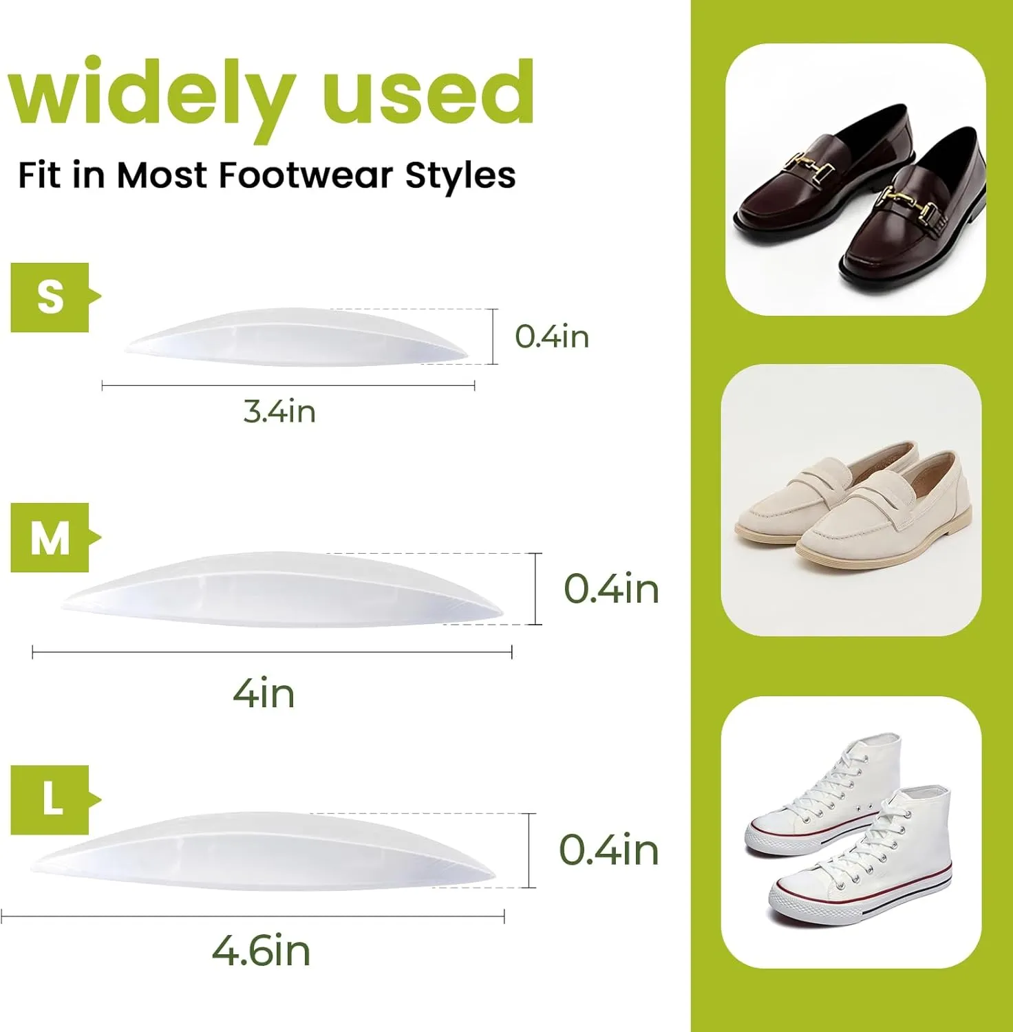 Bukihome Arch Support Inserts for Plantar Fasciitis - Anti Gravity Design - 3 Pairs Adhesive Gel Arch Pads for Women & Men - High Arch Support Insoles for Flat Feet,Relieve Pressure - Medium