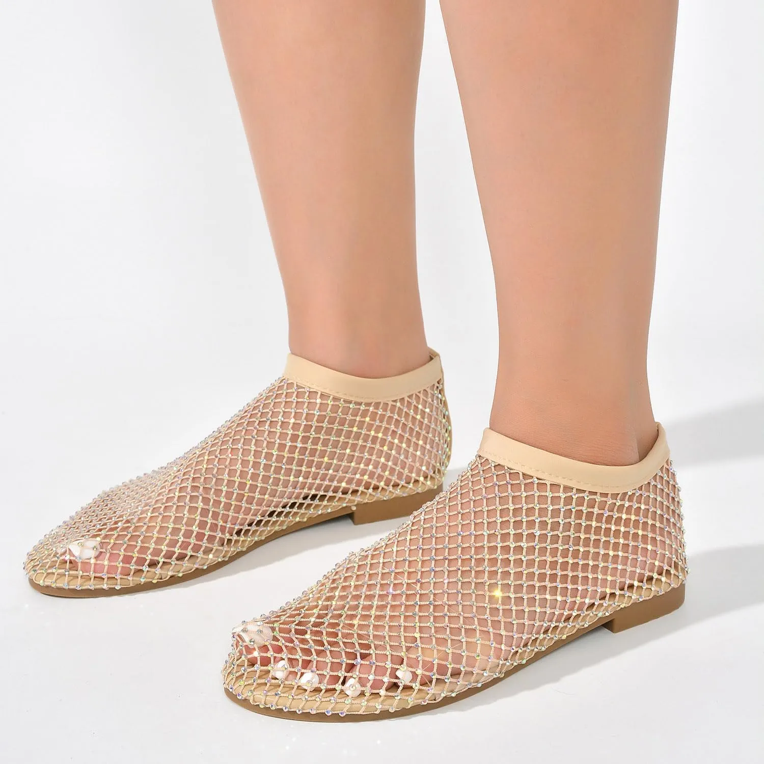 Cape Robbin Fantasia Rhinestone Mesh Flat Sandals (Fantasia)