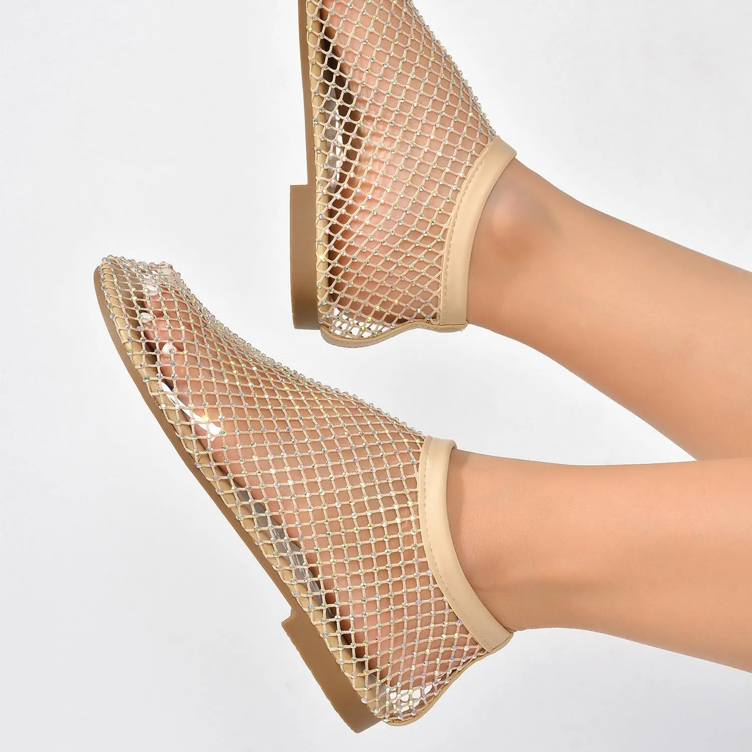 Cape Robbin Fantasia Rhinestone Mesh Flat Sandals (Fantasia)