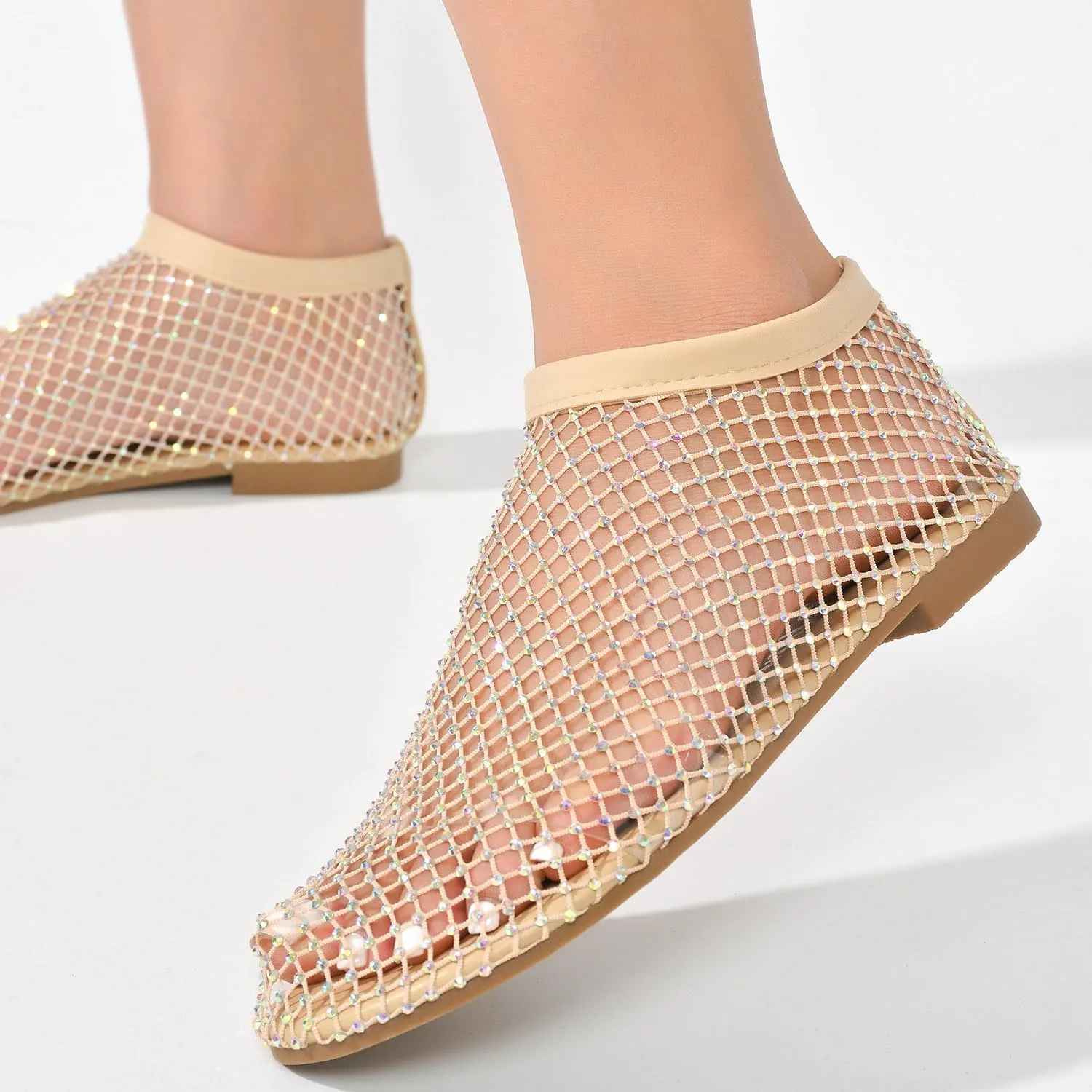 Cape Robbin Fantasia Rhinestone Mesh Flat Sandals (Fantasia)