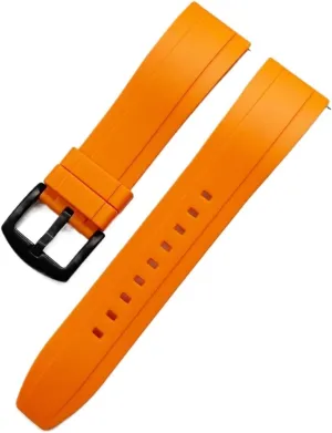 CAREG Grade Rubber Watch Strap 20mm 22mm 24mm Quick Release Silver/Black Button Wristband Men Diving Silicone Watchbands Durable