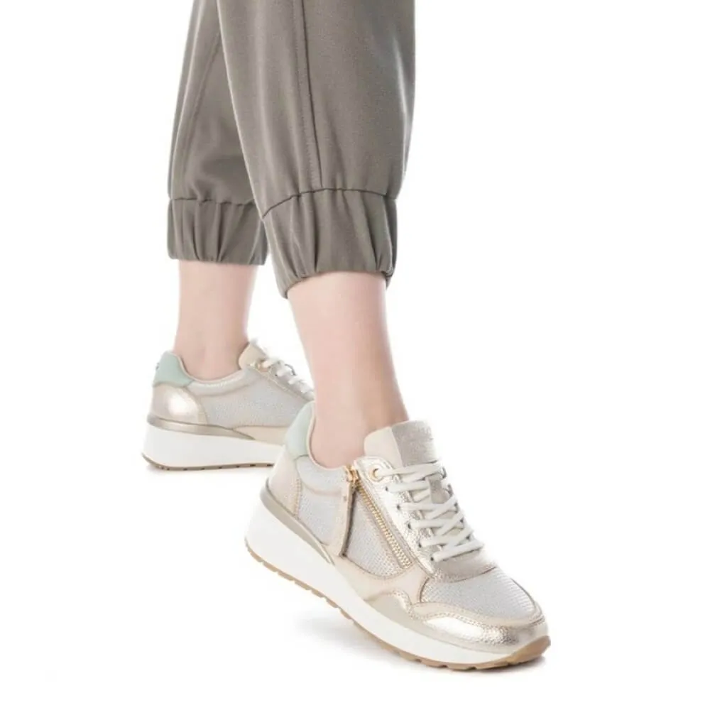 Carmela Leather Wedge Trainer 162268-GOLD