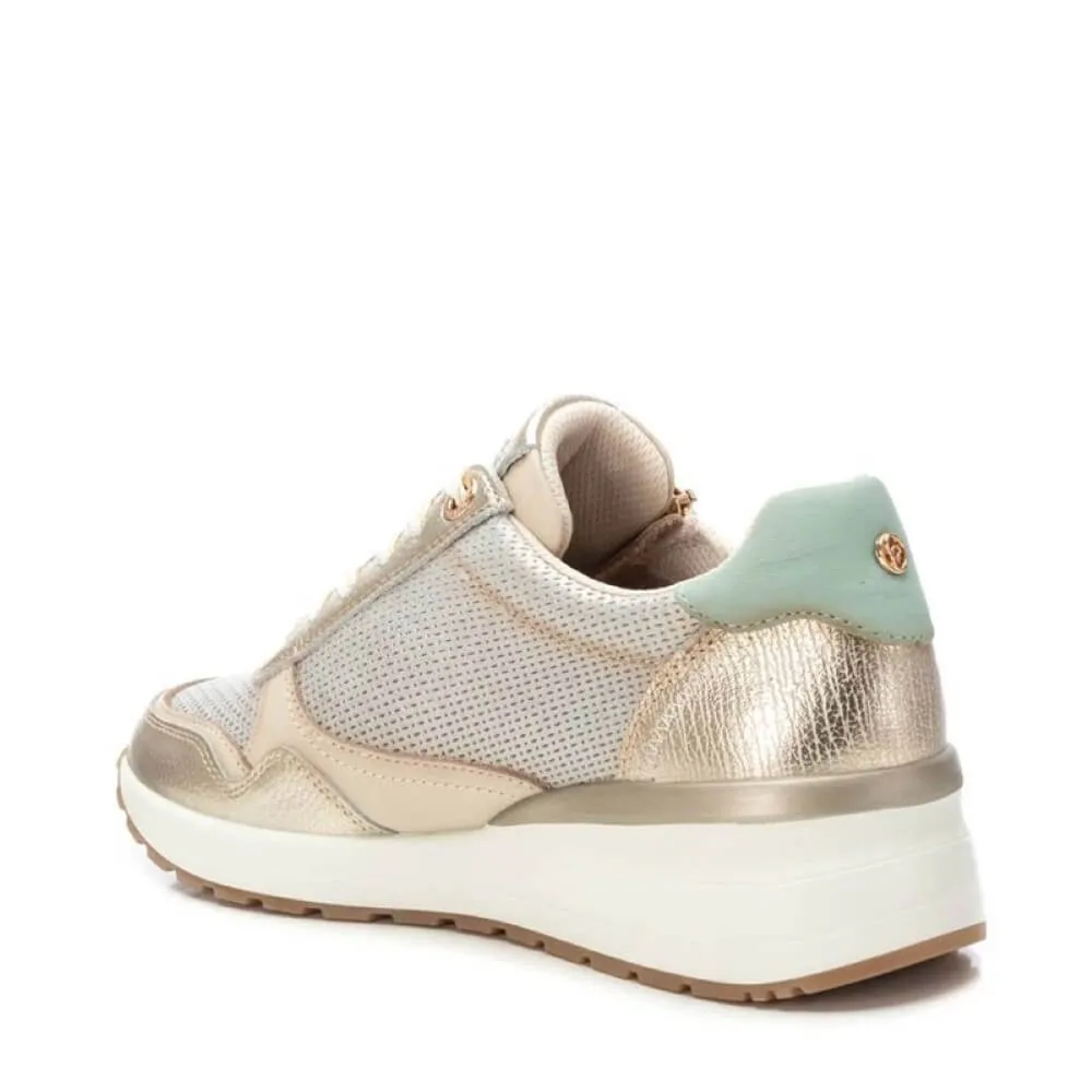 Carmela Leather Wedge Trainer 162268-GOLD