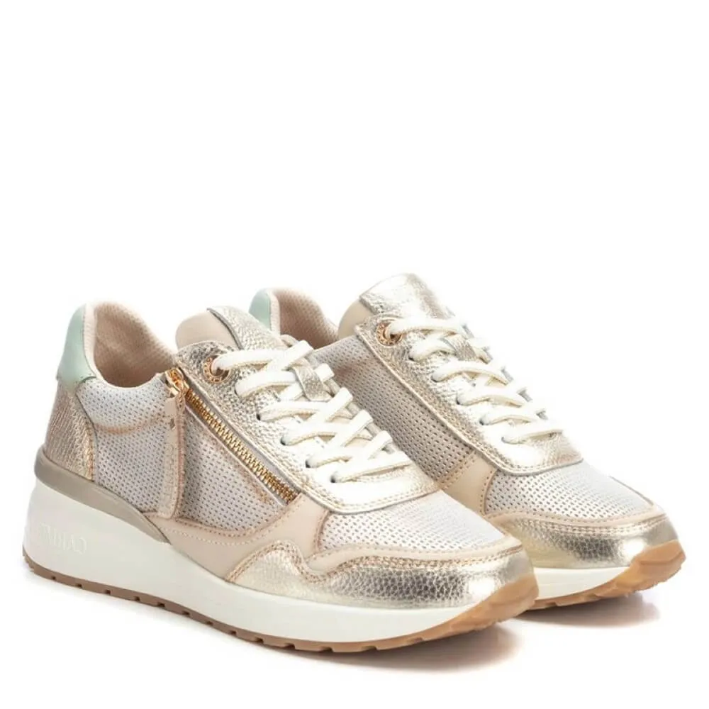 Carmela Leather Wedge Trainer 162268-GOLD