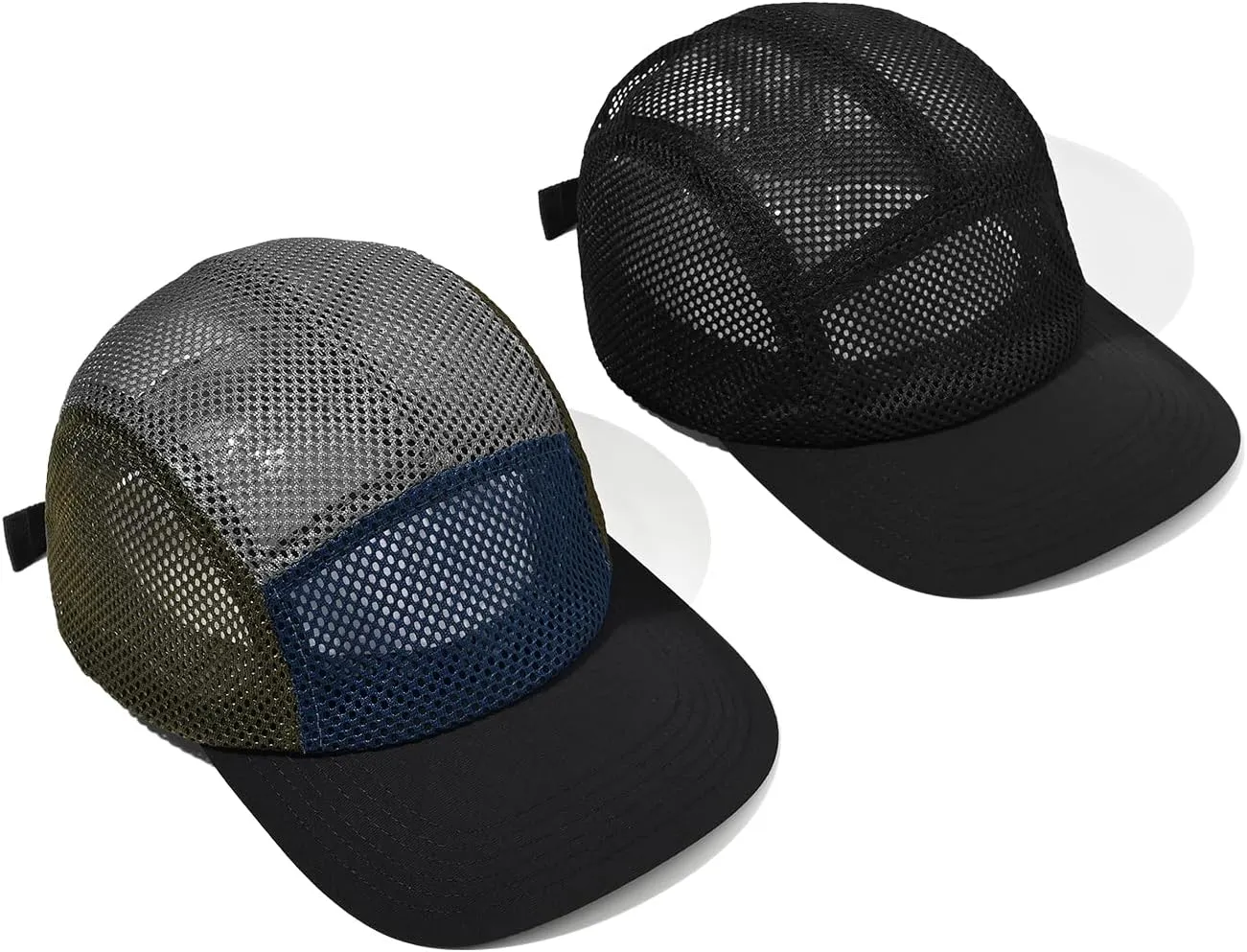 CLAPE Mesh 5 Panel Cap Flat Bill Dad Hat Quick Dry Baseball Cap Cooling Sports Hat Unstructured Trucker Cap Hiphop Dad Hat
