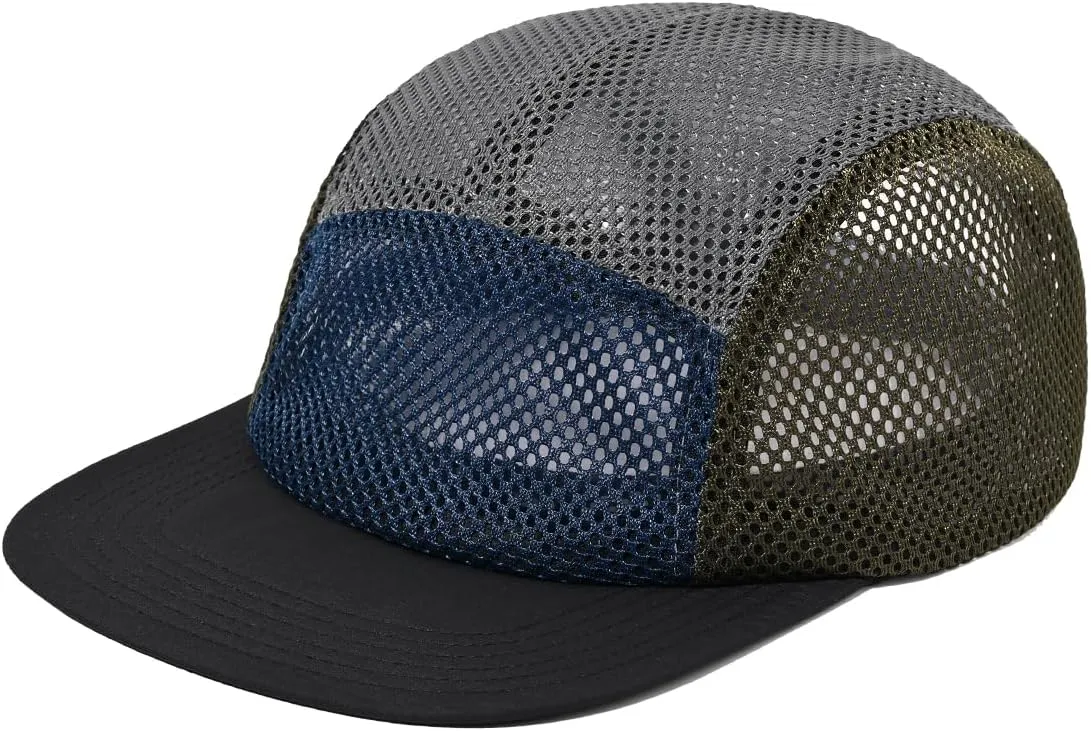 CLAPE Mesh 5 Panel Cap Flat Bill Dad Hat Quick Dry Baseball Cap Cooling Sports Hat Unstructured Trucker Cap Hiphop Dad Hat