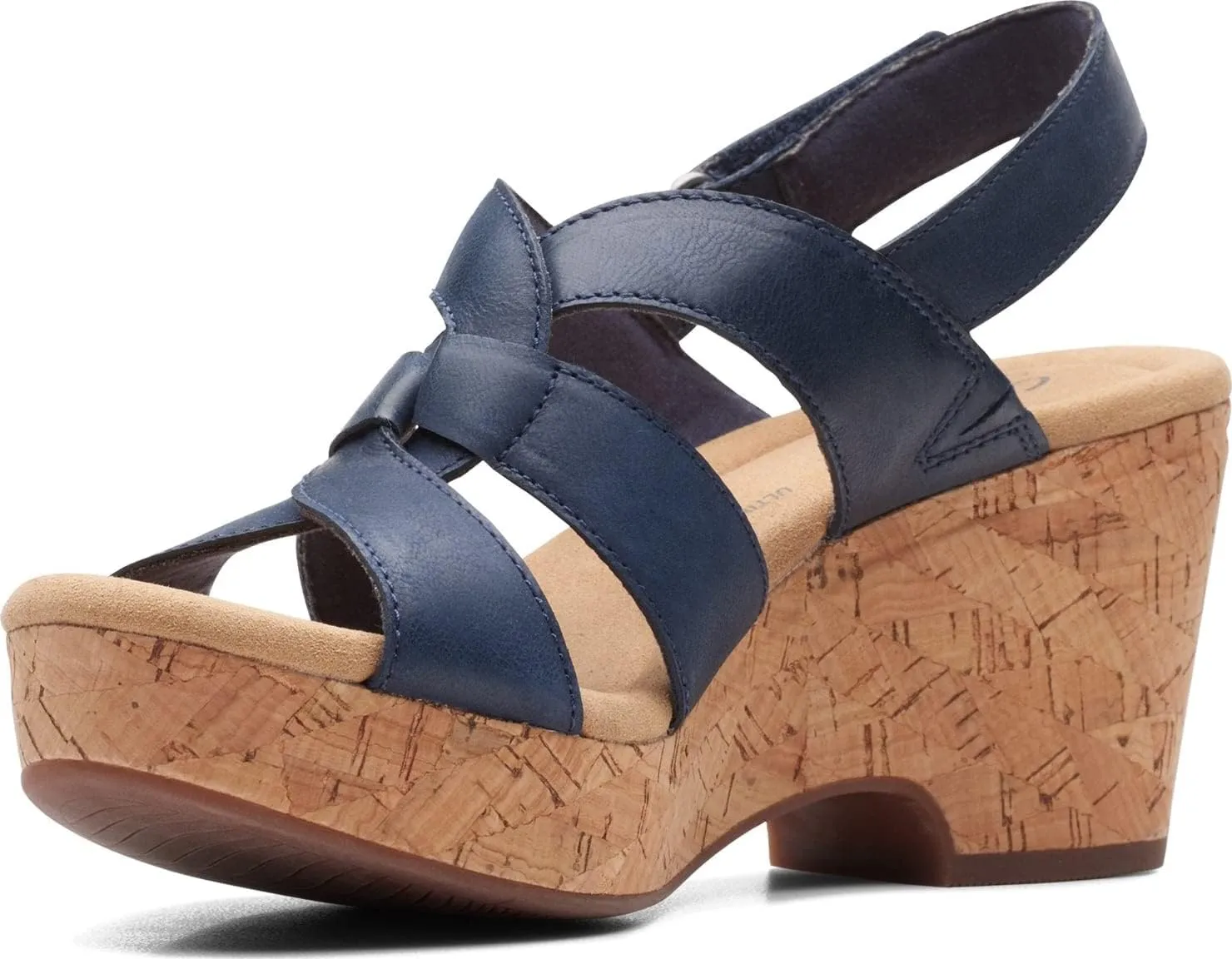Clarks Womens Giselle Beach Suede Wedge Sandals