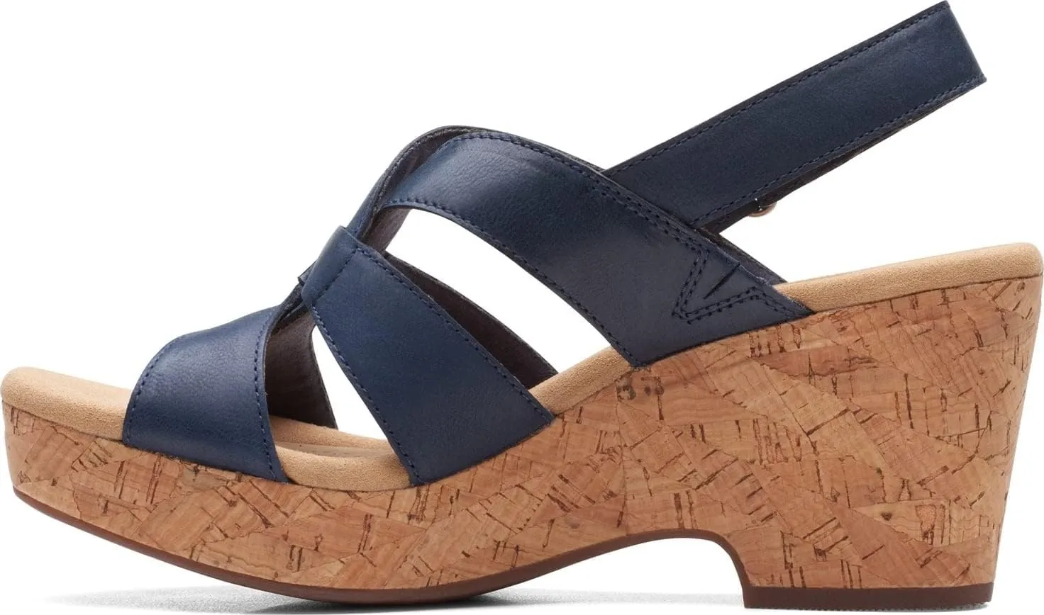 Clarks Womens Giselle Beach Suede Wedge Sandals