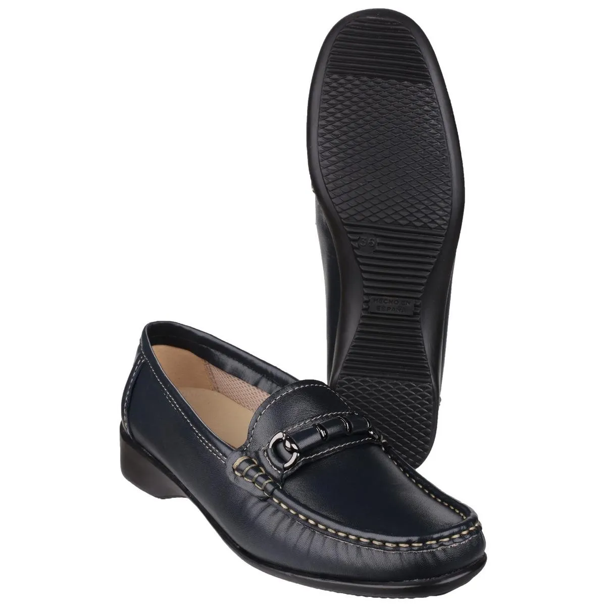 Cotswold Barrington Slip on Loafer Shoe Navy