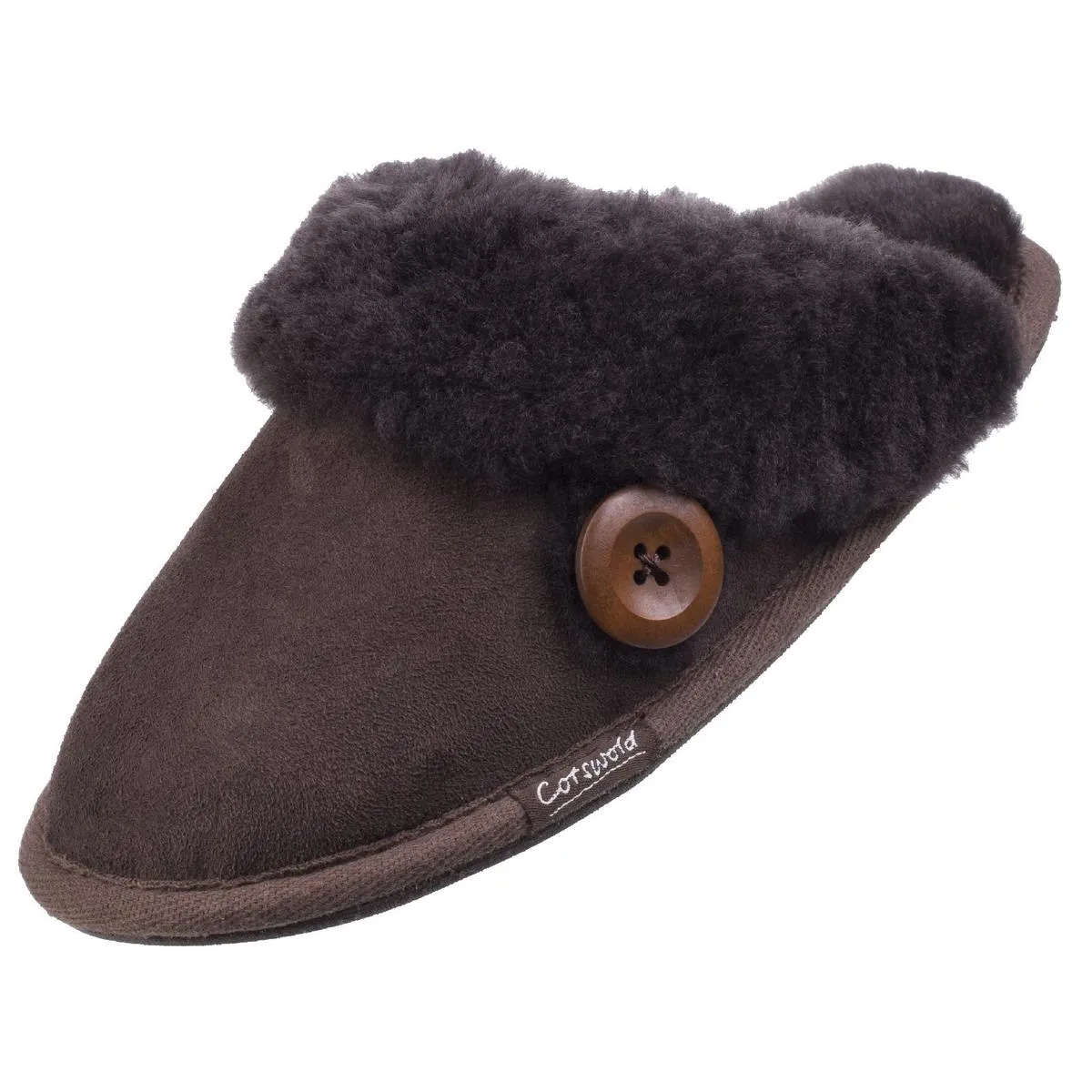 Cotswold Lechlade Sheepskin Mule Slipper Chocolate