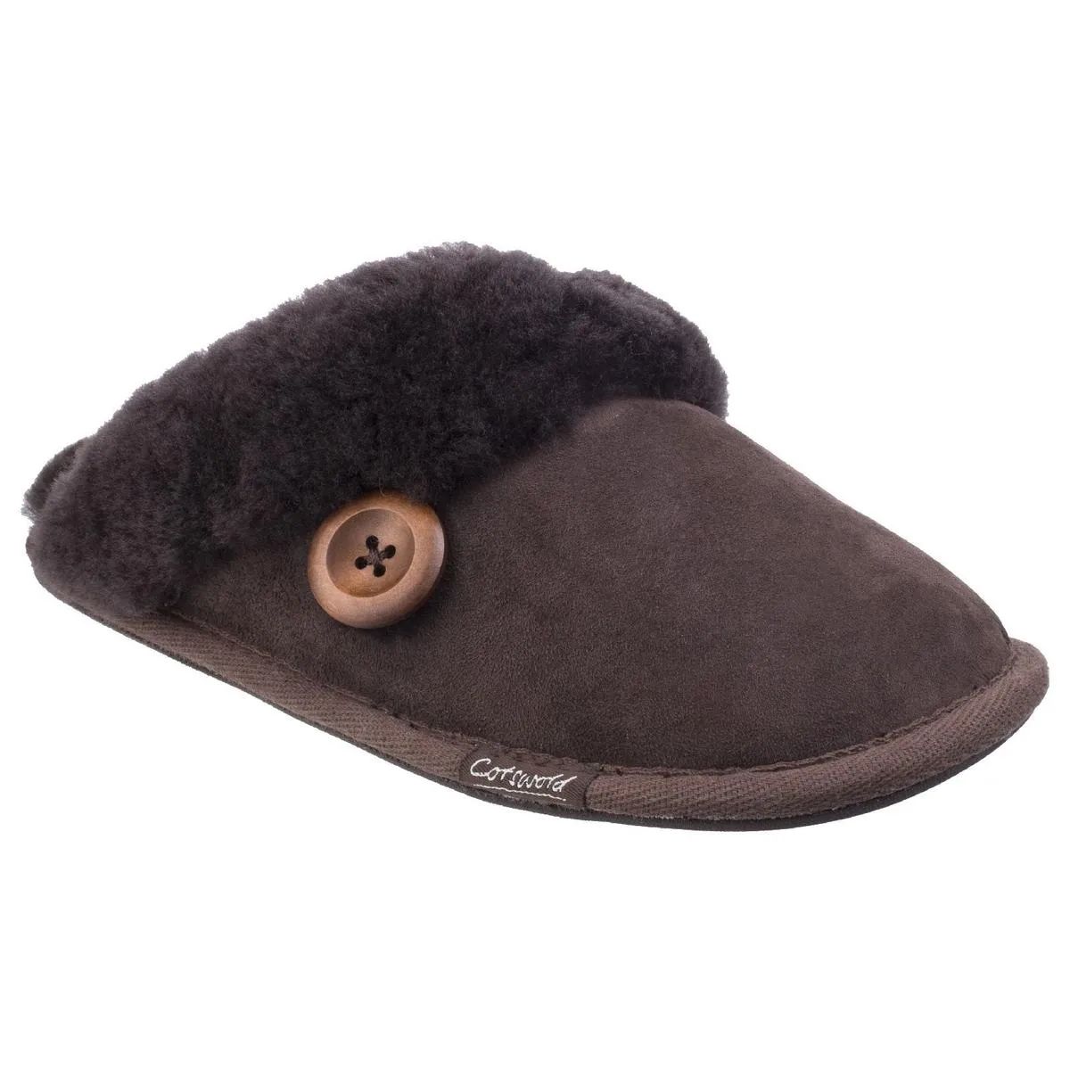 Cotswold Lechlade Sheepskin Mule Slipper Chocolate