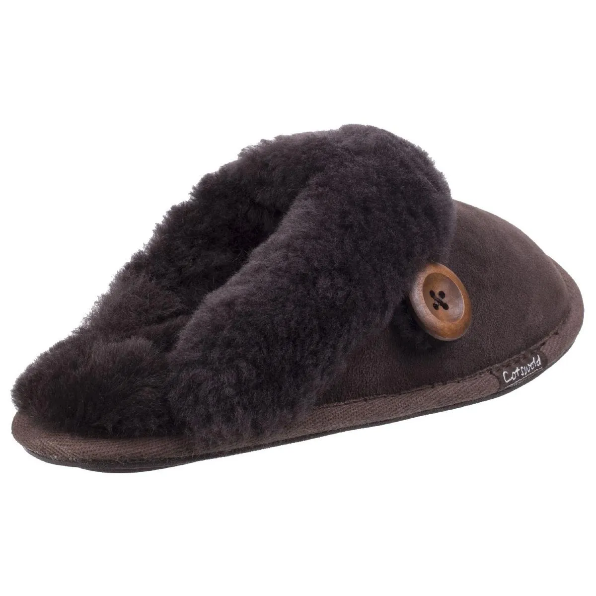 Cotswold Lechlade Sheepskin Mule Slipper Chocolate