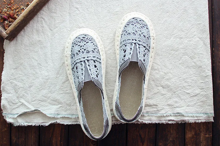 Cotton And Linen Art White Shoes Summer Retro Super Soft Bottom Breathable Mesh Shoes