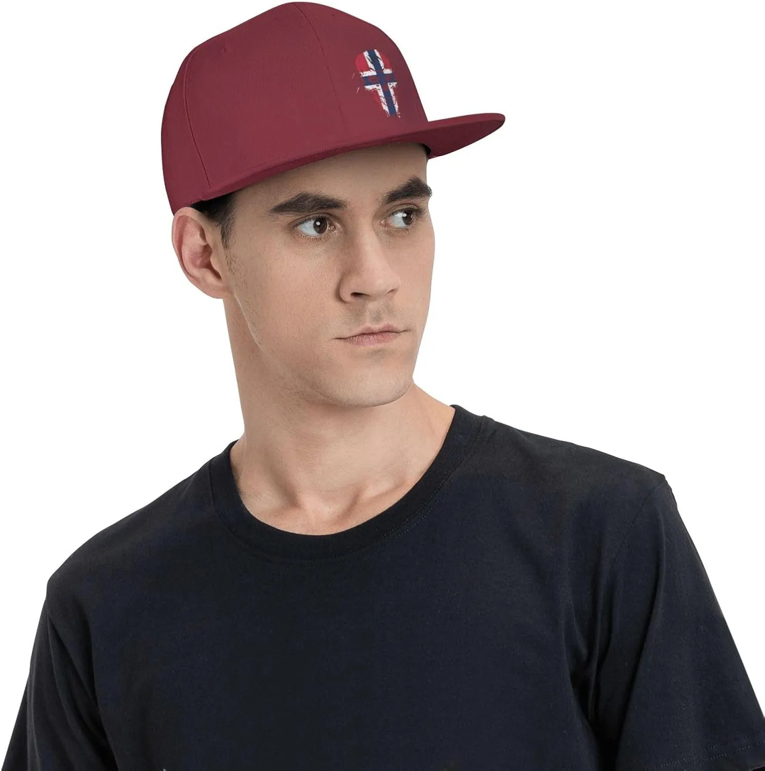 Creative Norway Patriot Skull National Flag Snapback Hats for Men Women Baseball Cap Flat Bill Brim Hat