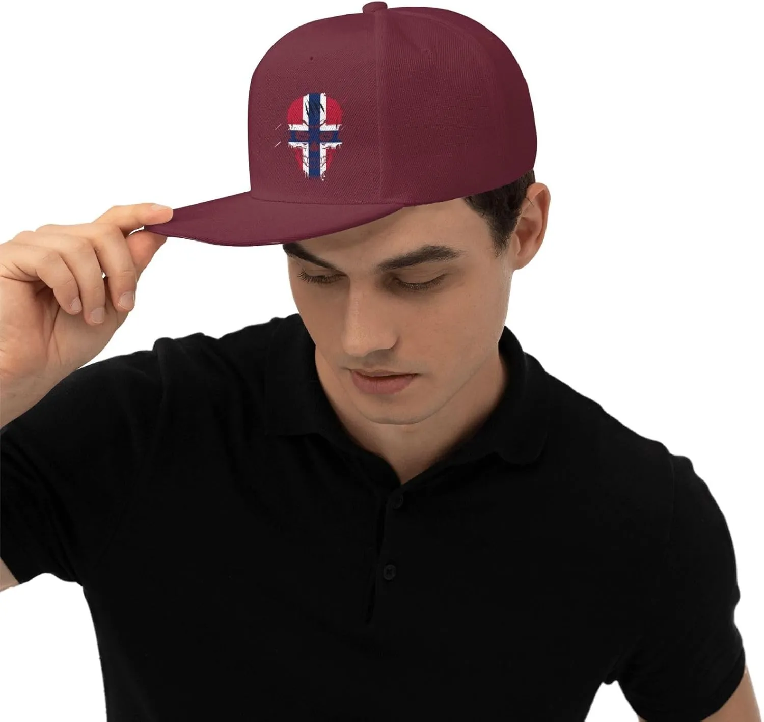 Creative Norway Patriot Skull National Flag Snapback Hats for Men Women Baseball Cap Flat Bill Brim Hat