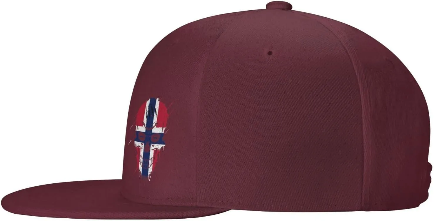 Creative Norway Patriot Skull National Flag Snapback Hats for Men Women Baseball Cap Flat Bill Brim Hat