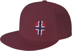 Creative Norway Patriot Skull National Flag Snapback Hats for Men Women Baseball Cap Flat Bill Brim Hat