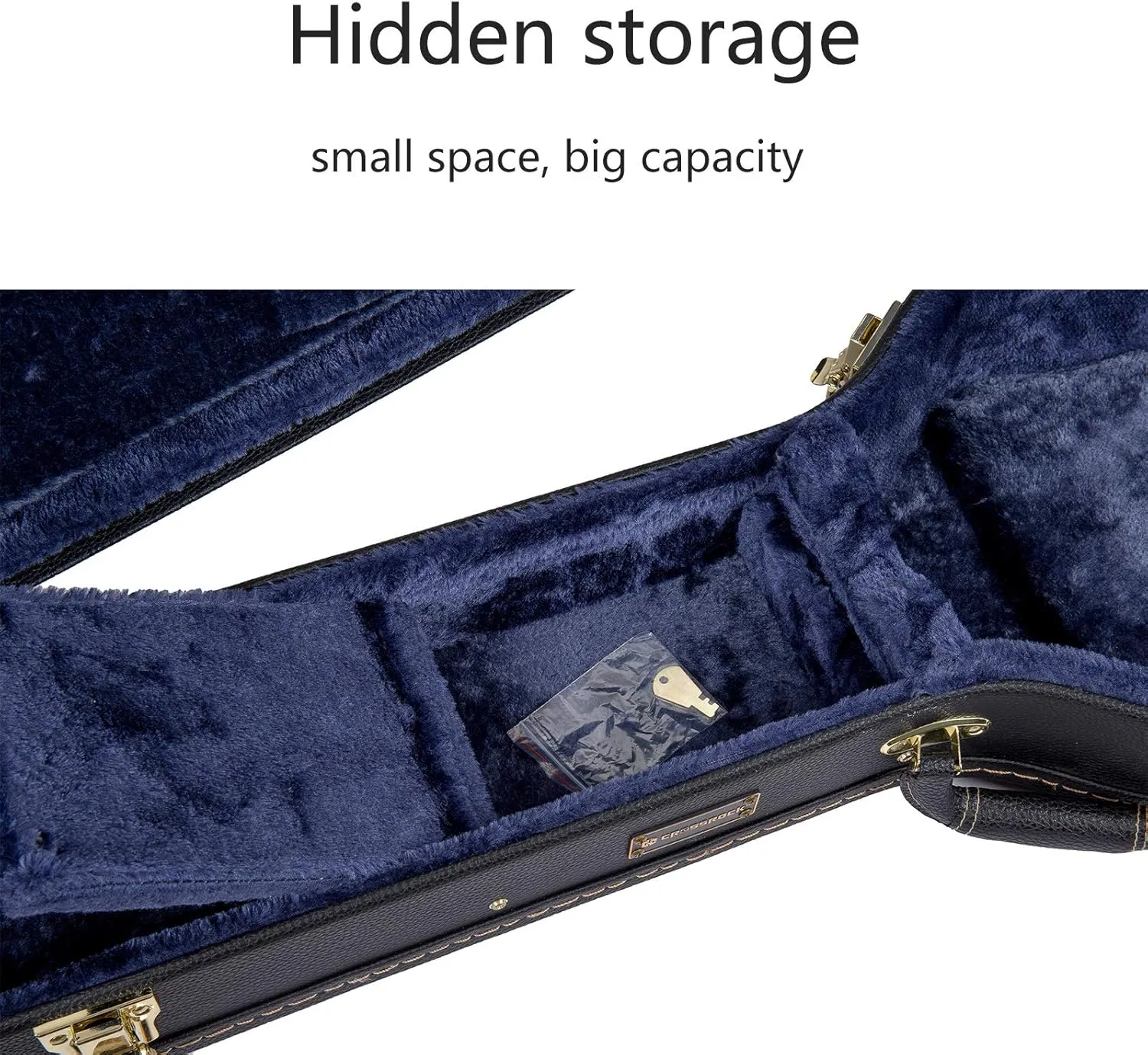 Crossrock Hardshell Arch Top Wood Case fits Les Paul Electric Guitars-Black(CRW620LBK)