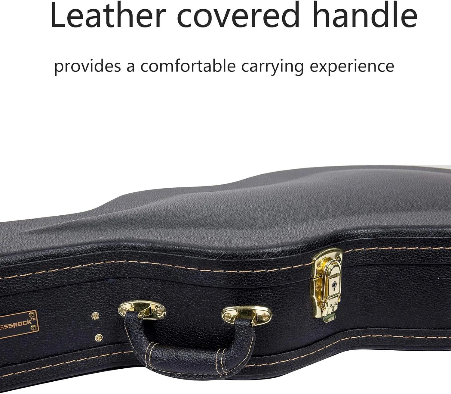 Crossrock Hardshell Arch Top Wood Case fits Les Paul Electric Guitars-Black(CRW620LBK)
