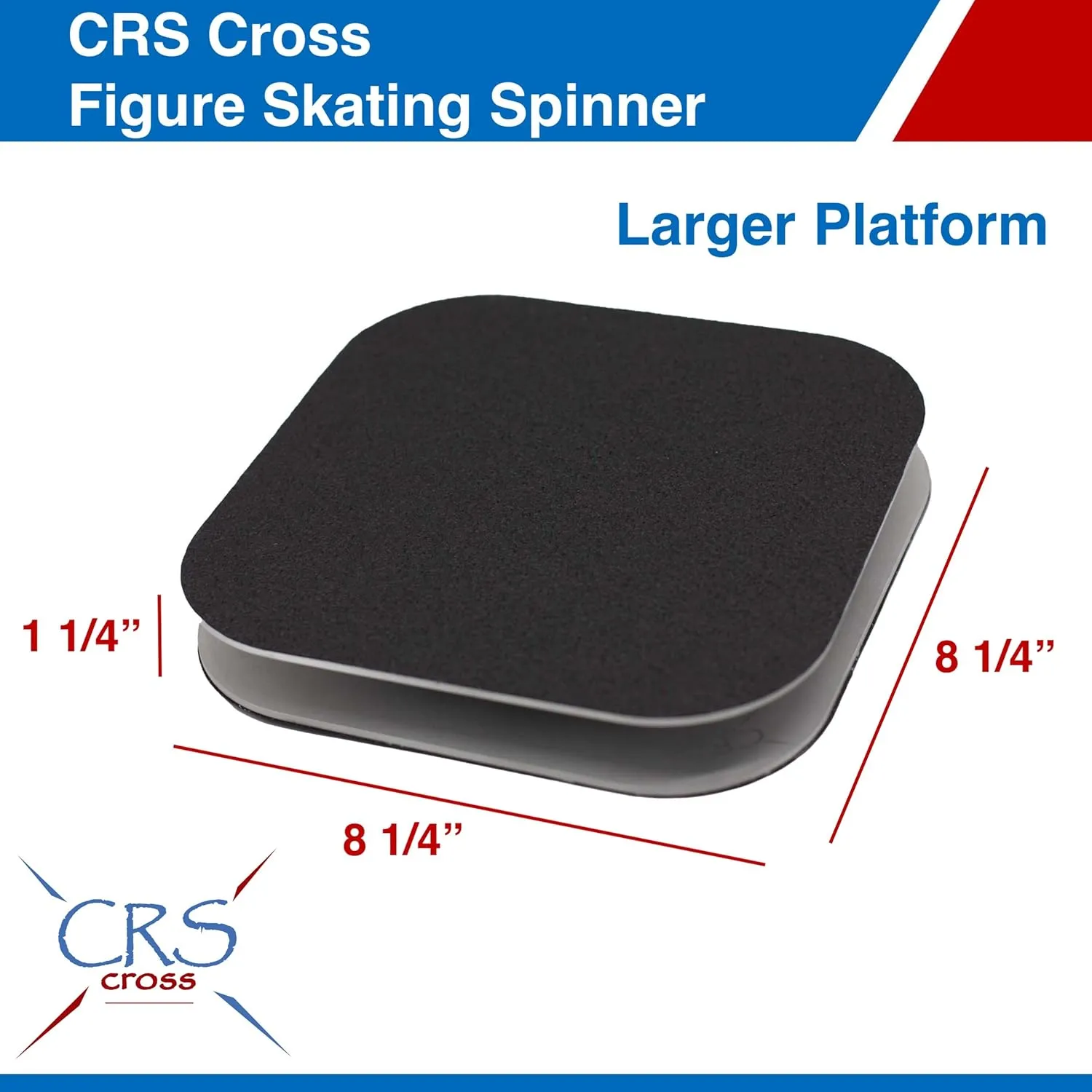 CRS Cross Figure Skating Spinner. Off Ice Spinning Training Aid for Ice Skaters, Gymnastics, Dance and Ballet. Metal 8 Inch Spin Trainer for Any Flat Surface.