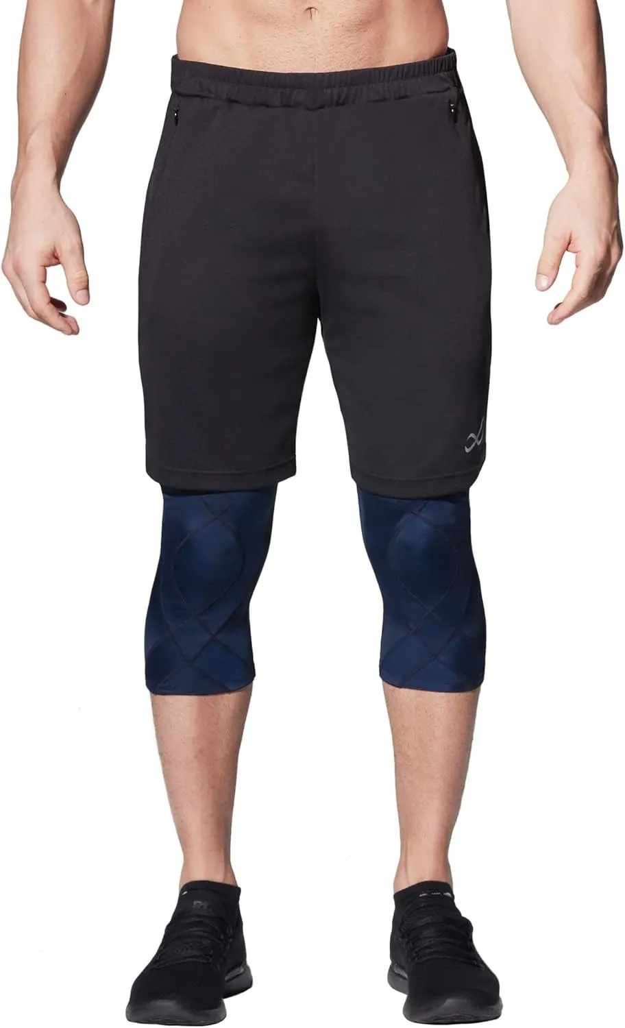 CW-X Men's Stabilyx Joint Support 3/4 Compression Tight, Capri Pants for Running and Recovery