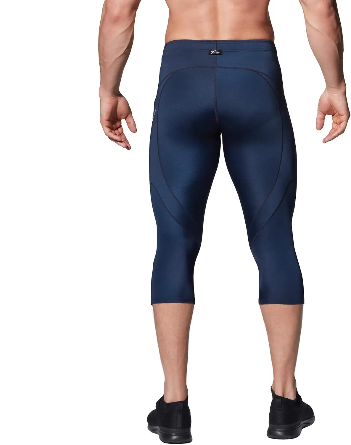 CW-X Men's Stabilyx Joint Support 3/4 Compression Tight, Capri Pants for Running and Recovery
