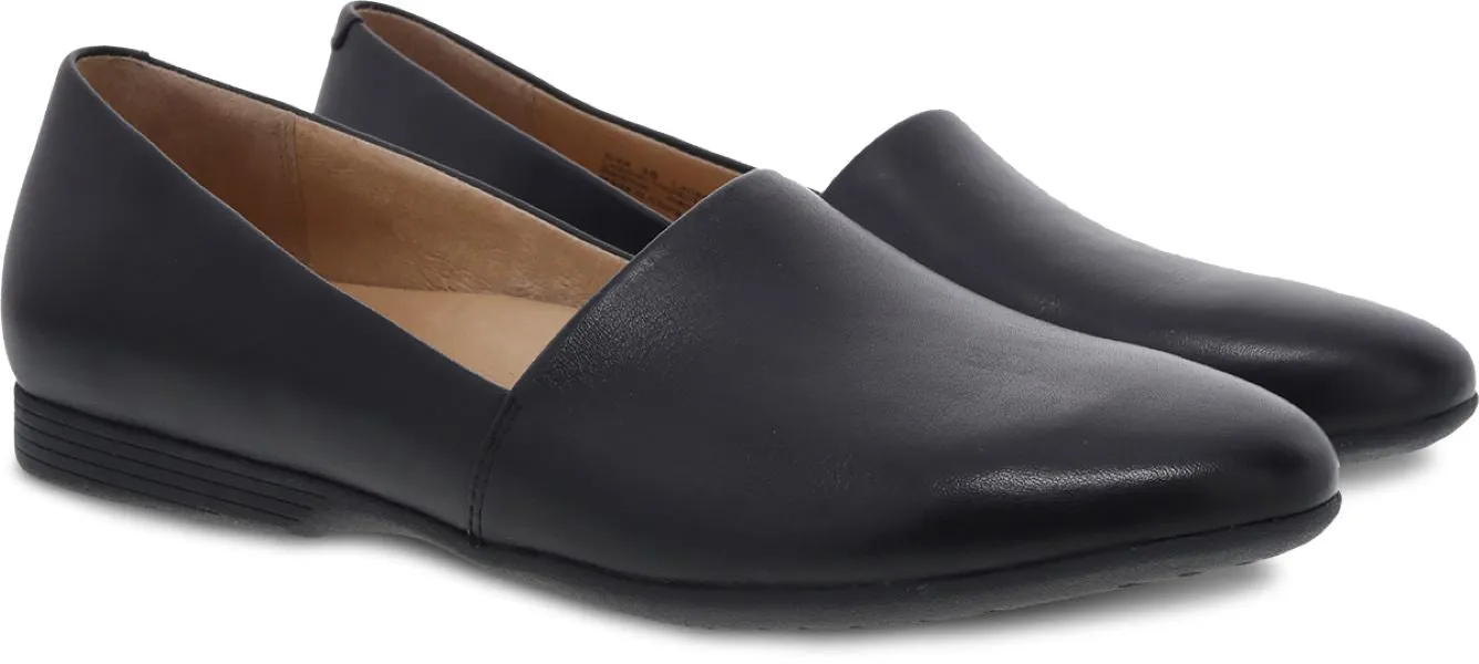 Dansko Black Milled Larisa Womens Flat Shoes 2036-020200