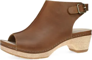 Dansko Lizzy Peep-Toe Booties for Women - Linings from Recycled Materials and Leather for Breathability- Lightweight Rubber Outsole for Long-Lasting Wear