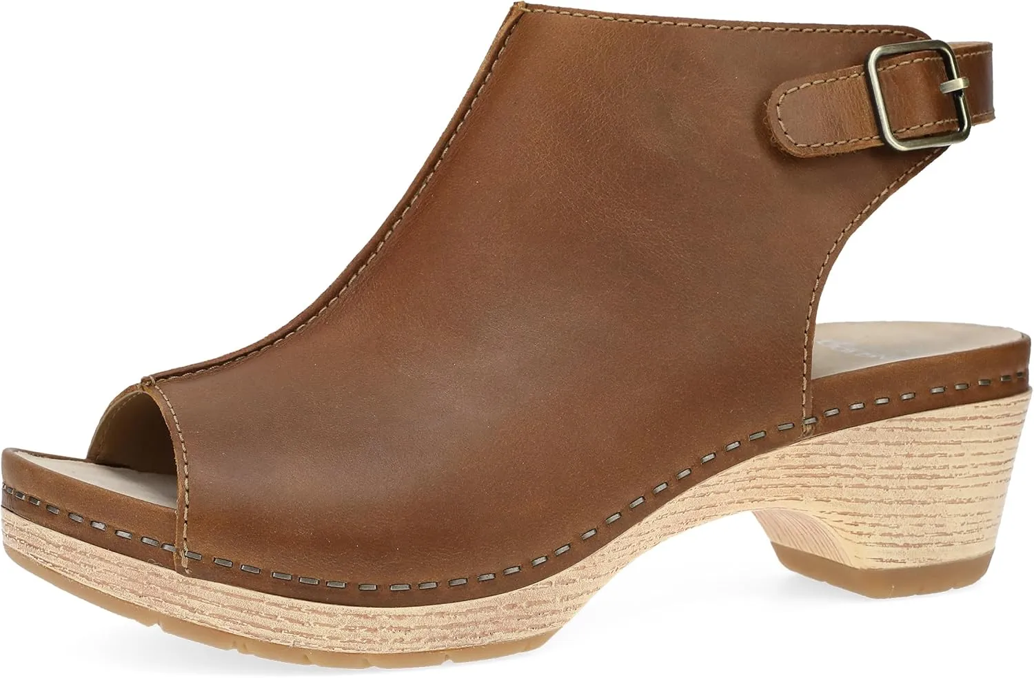 Dansko Lizzy Peep-Toe Booties for Women - Linings from Recycled Materials and Leather for Breathability- Lightweight Rubber Outsole for Long-Lasting Wear