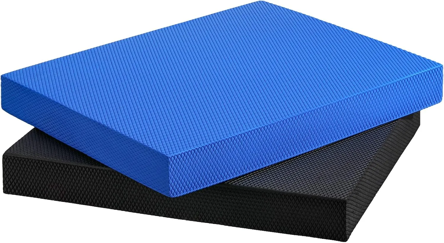 Deekin 2 Pcs Foam Balance Pad Non Slip Stability Trainer Rectangle Board Exercise Pad Cushion for Women Men Dancing Balance Training Workouts Yoga Physical Therapy, Black and Dark Blue