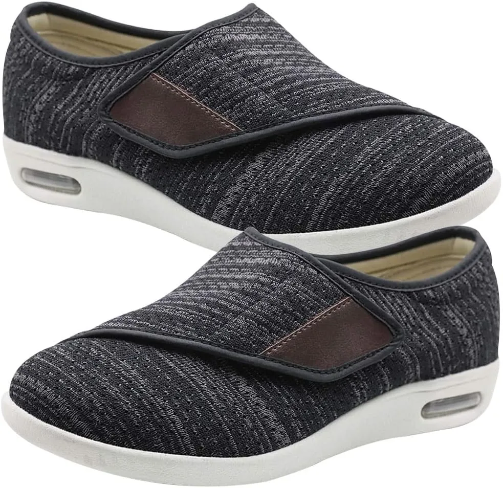 Diabetic Shoes for Men Extra Wide Width, Swollen Feet Shoes for Neuropathy Walking Shoes for Diabetics Pain Relief Lightweight Loafer Slip On Boat Wide Fit Trainers Men
