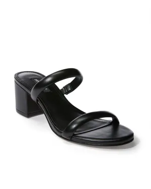 Double Band Block Heel Black