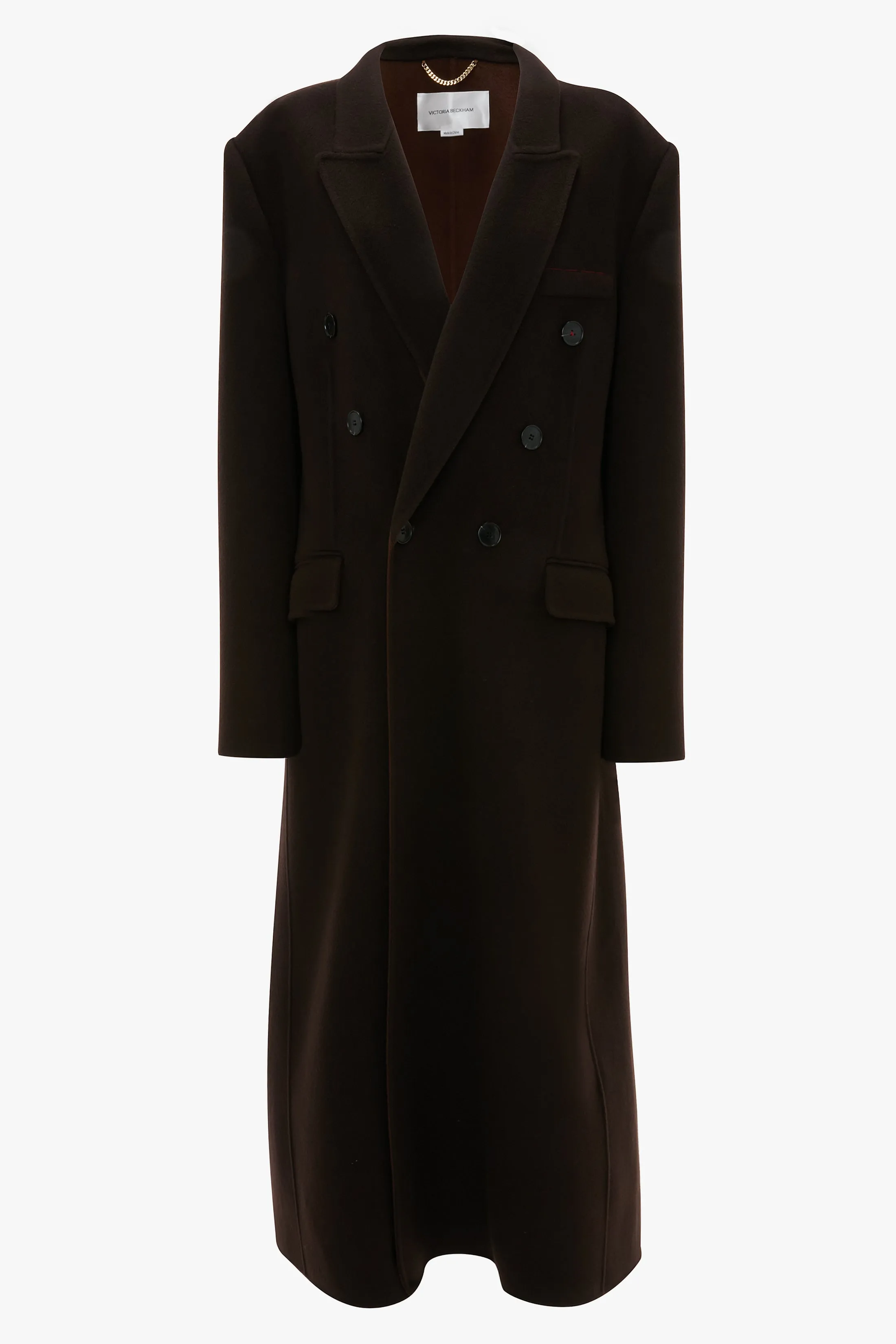 Double Faced Overcoat In Dark Chocolate