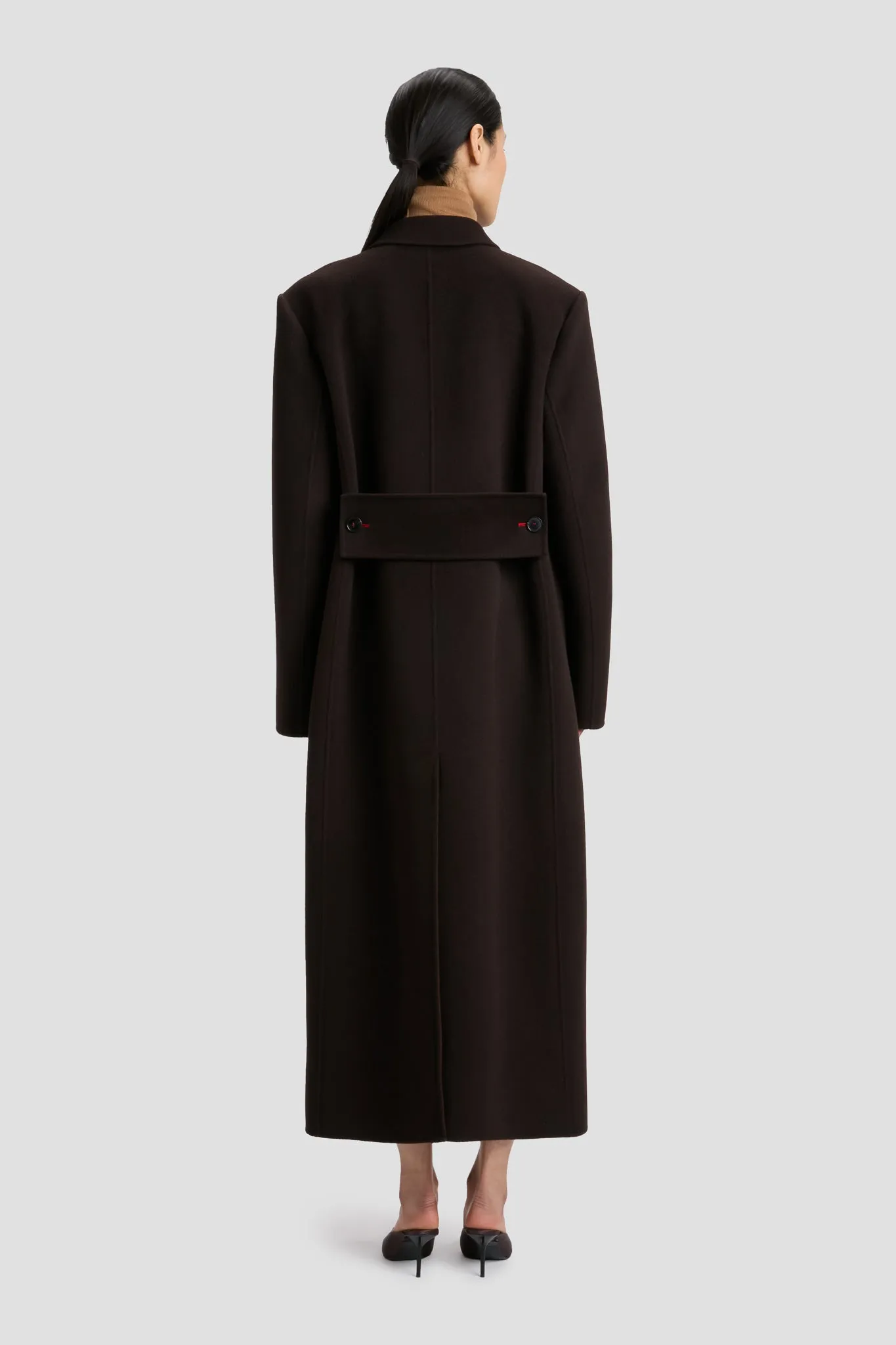 Double Faced Overcoat In Dark Chocolate