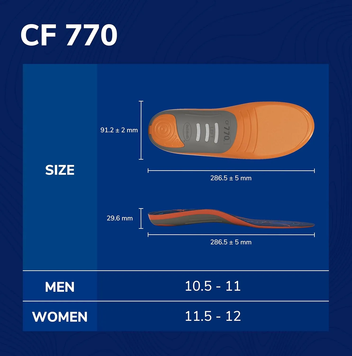 Dr. Scholl's Custom FiT Comfort – Plantar Fasciitis Insoles, Orthotics Shoe Inserts with Arch Support for Men & Women, Suitable for 220  lbs, Stay on Your Feet All-Day with Optimum Cushioning, CF770