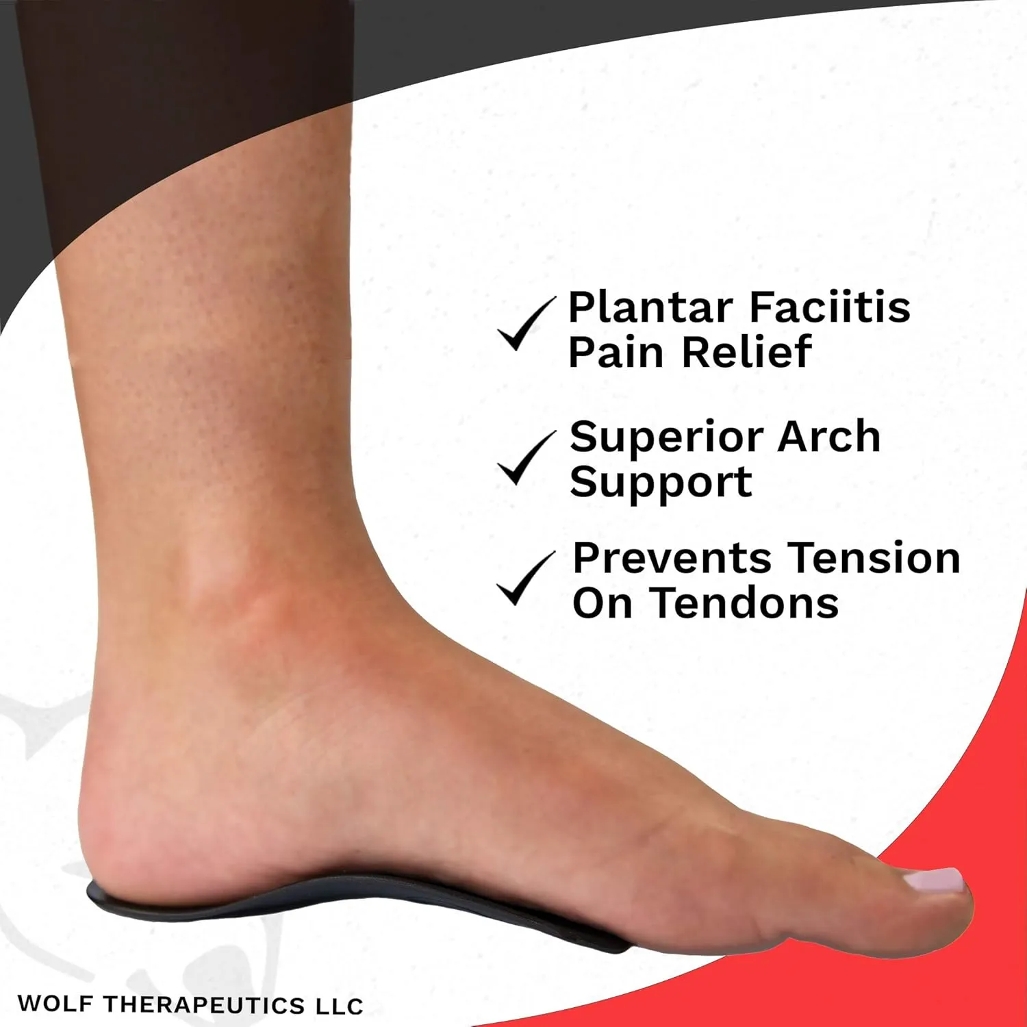 Dr. Wolf Arch Support Orthotic Inserts: Doctor Developed Plantar Fasciitis Insoles for Men, Arch Support Insoles for Women, Heel Pain and Foot Arch Supports (Men's 8/9, Women's 10)