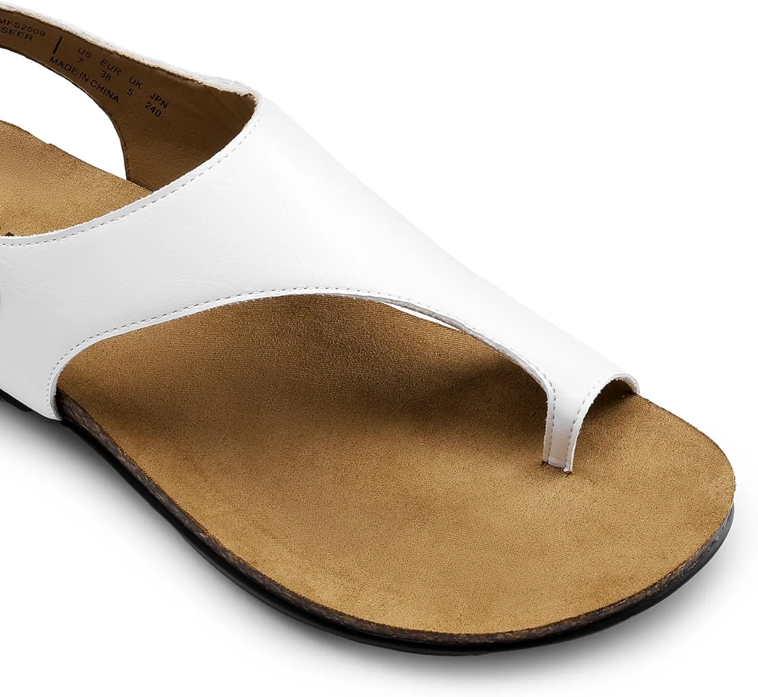 DREAM PAIRS Women's Comfortable Cork Footbed Arch Support Sandals Casual to Dressy Thong Walking Flat Sandals for Summer