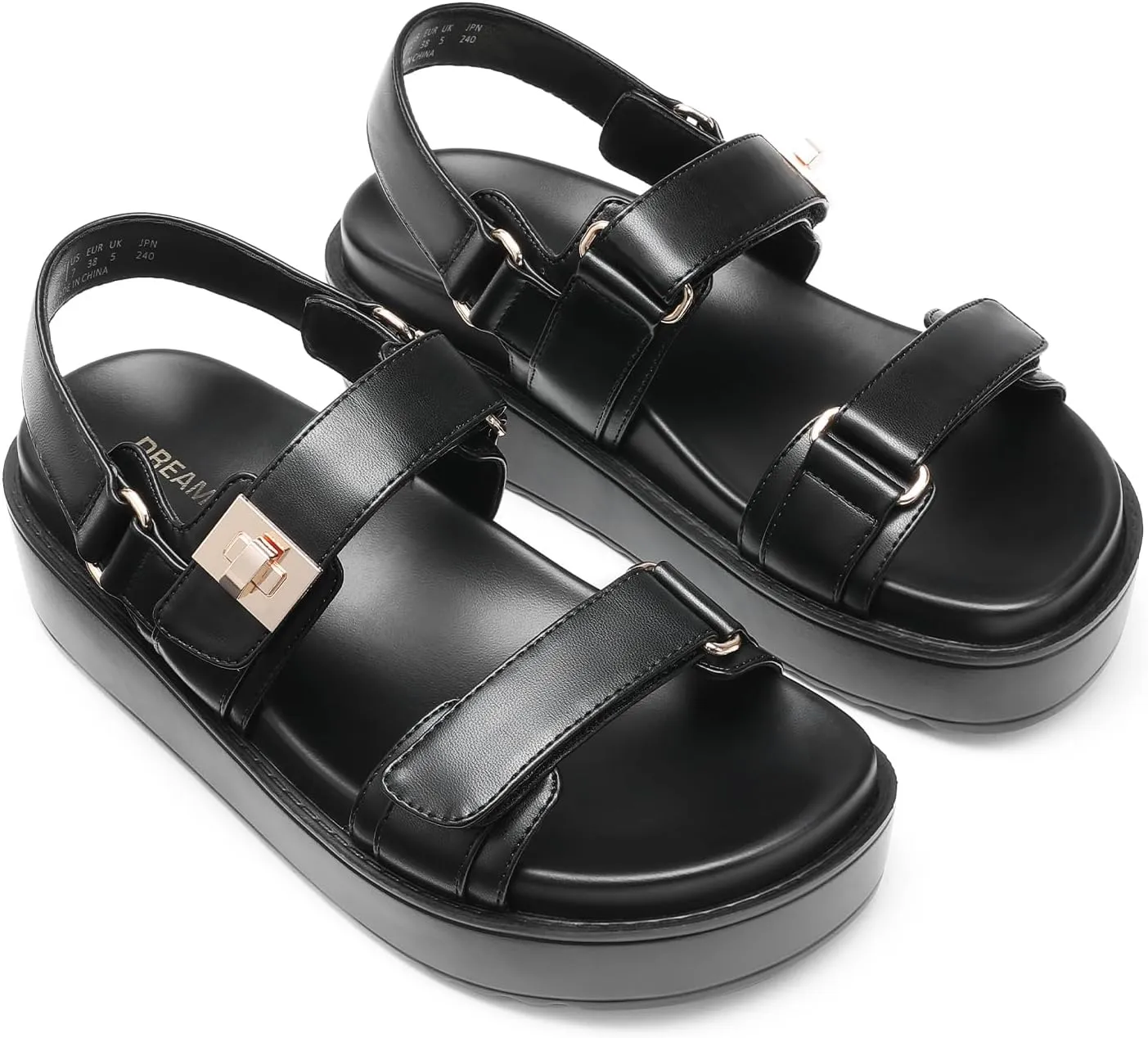 DREAM PAIRS Women's Low Wedge Sandals Comfortable Arch Support Platform Open toe Casual Dressy Flat Summer Sandals with Adjustable Straps