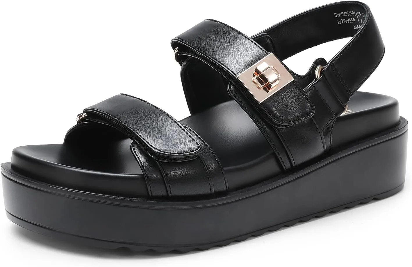 DREAM PAIRS Women's Low Wedge Sandals Comfortable Arch Support Platform Open toe Casual Dressy Flat Summer Sandals with Adjustable Straps
